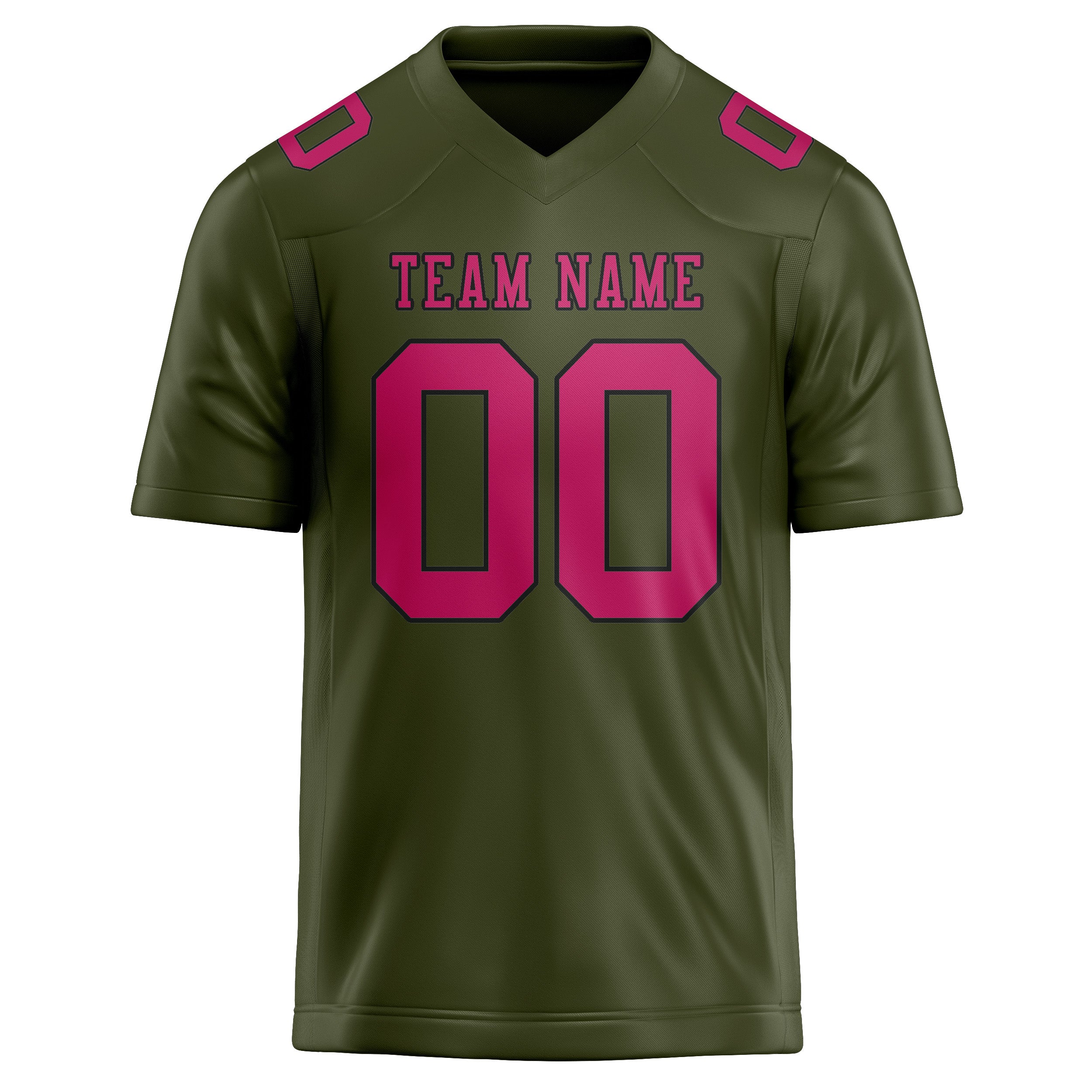 Custom Olive Pink Football Jersey