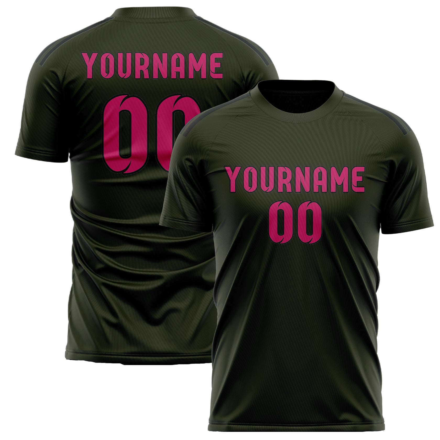 Custom Olive Pink Soccer Jersey