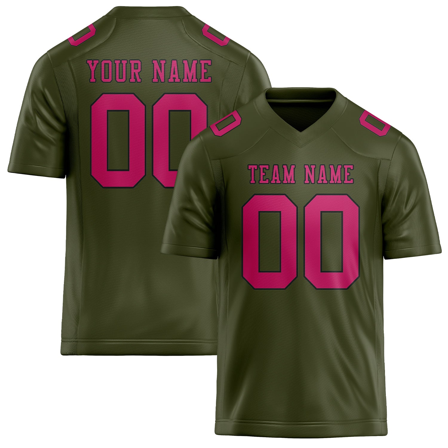 Custom Olive Pink Football Jersey