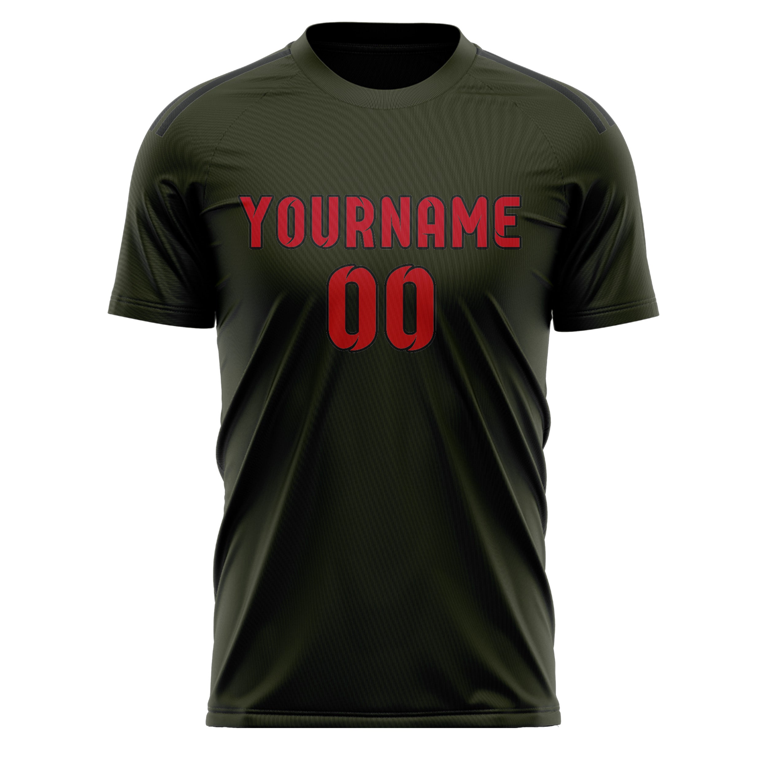 Custom Olive Red Soccer Jersey