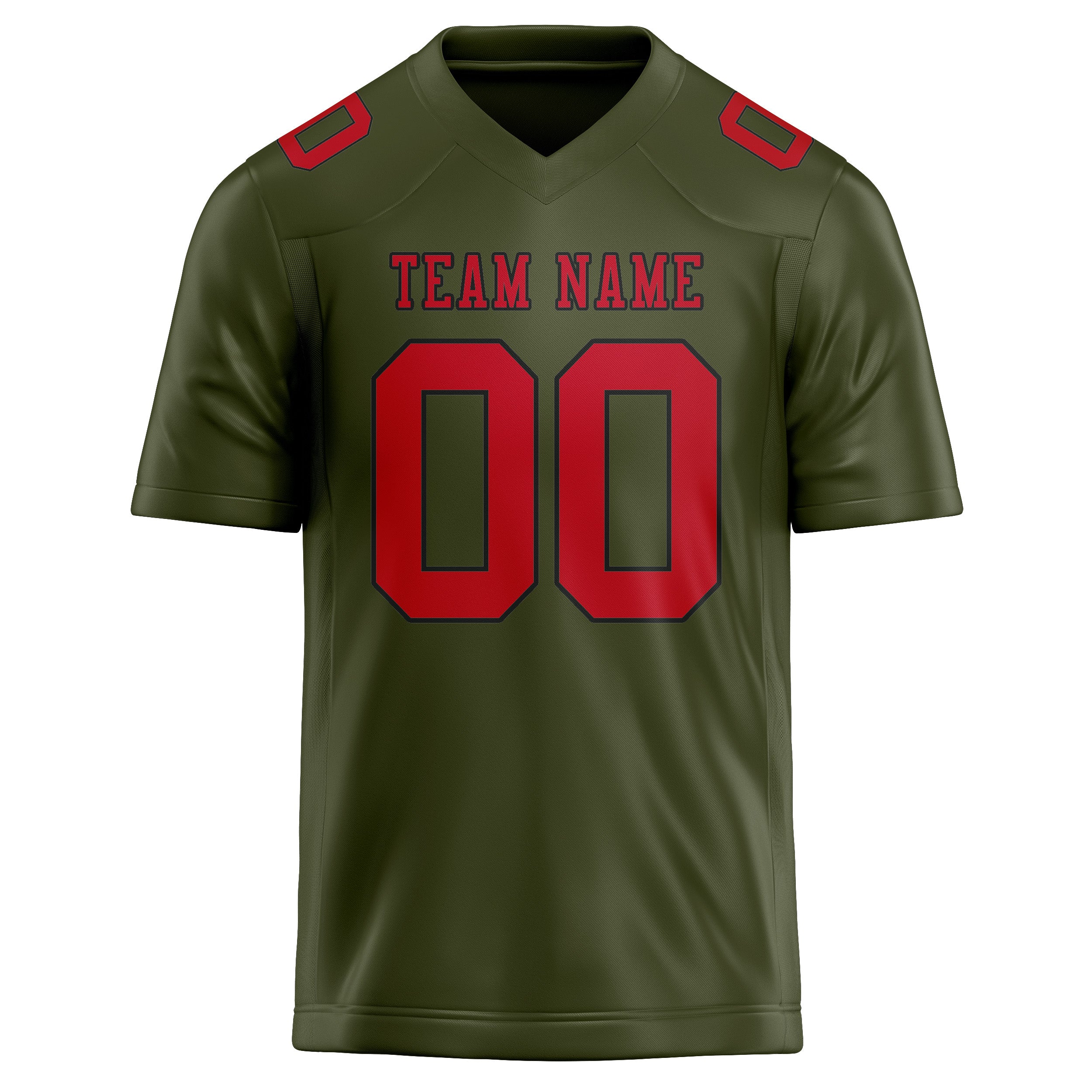 Custom Olive Red Football Jersey
