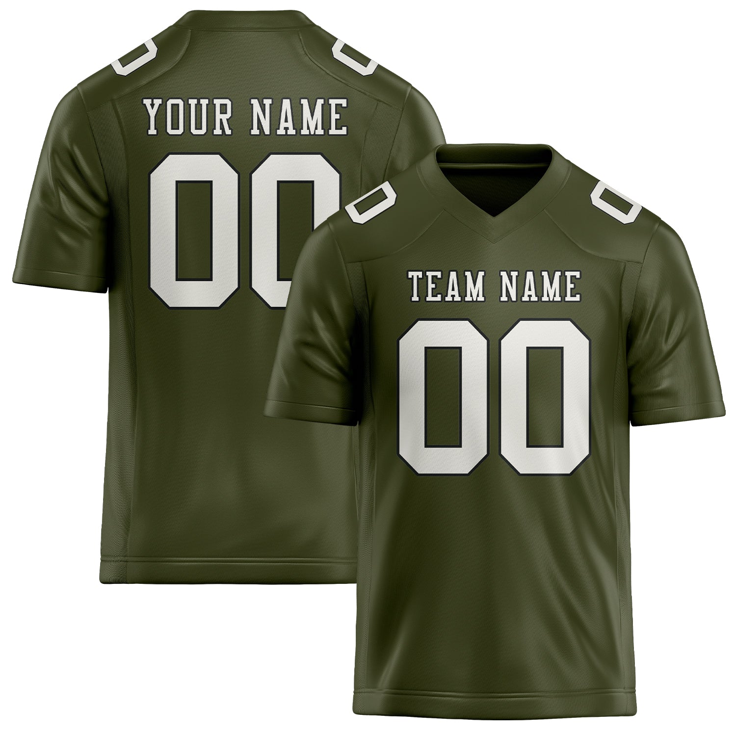 Custom Olive White Football Jersey