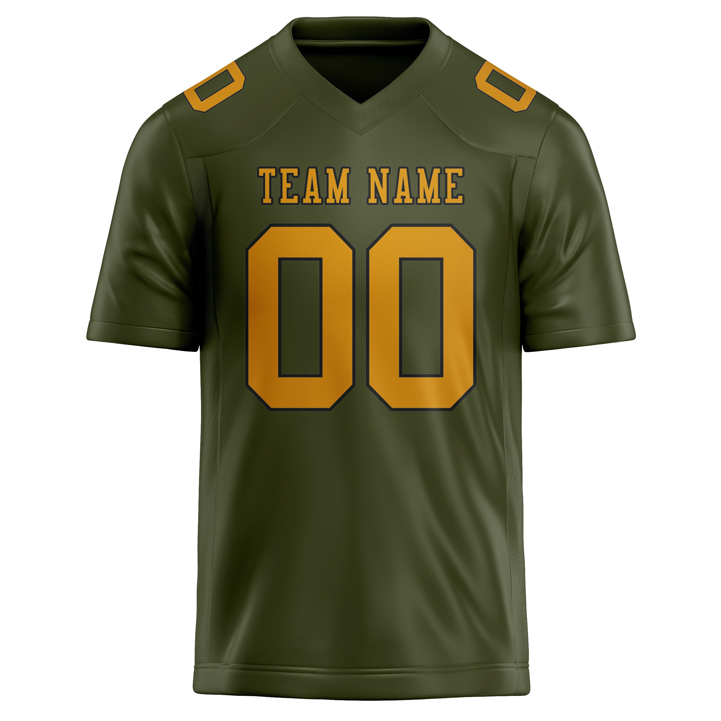 Custom Olive Yellow Football Jersey