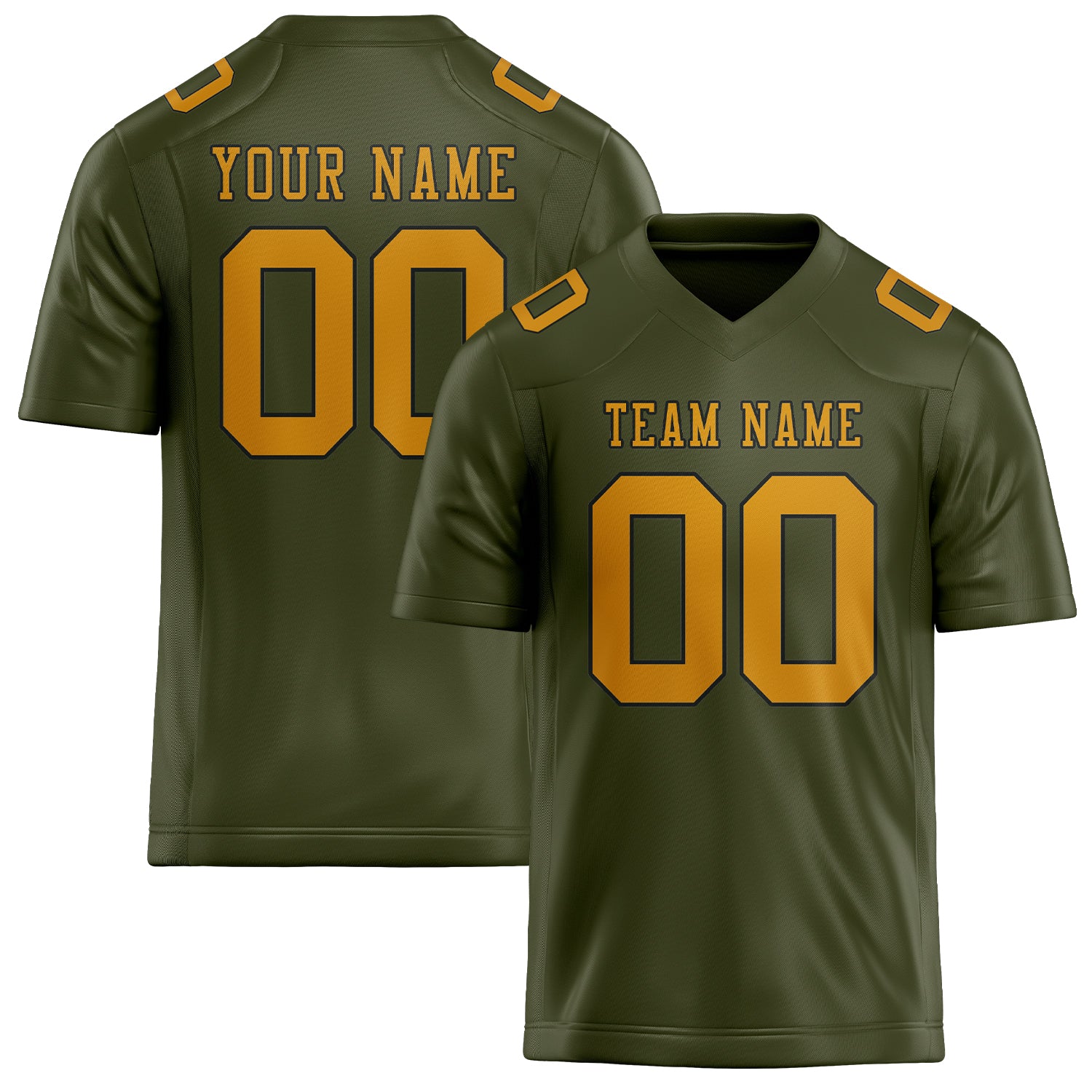 Custom Olive Yellow Football Jersey