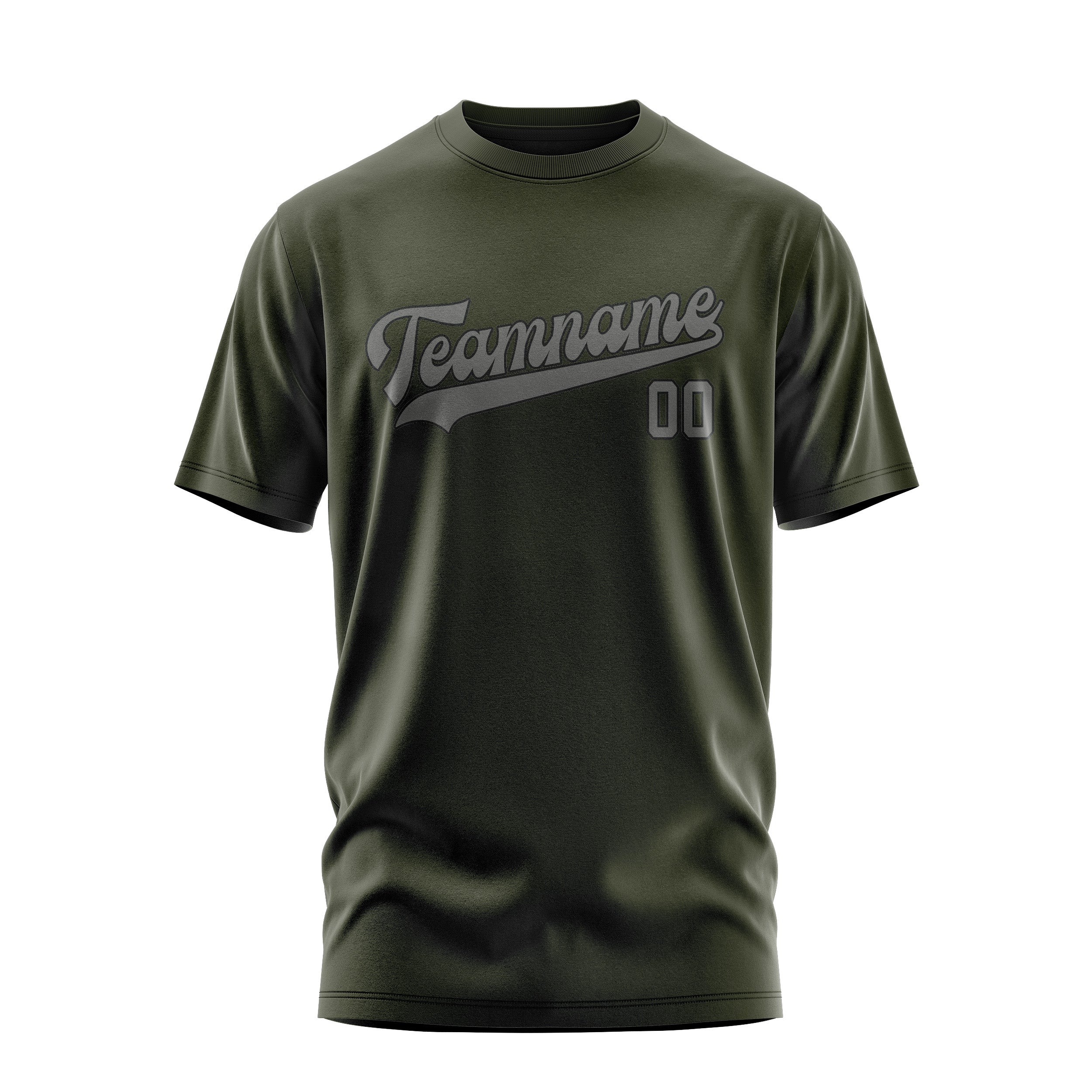 Custom Olive Dark Grey T-Shirt