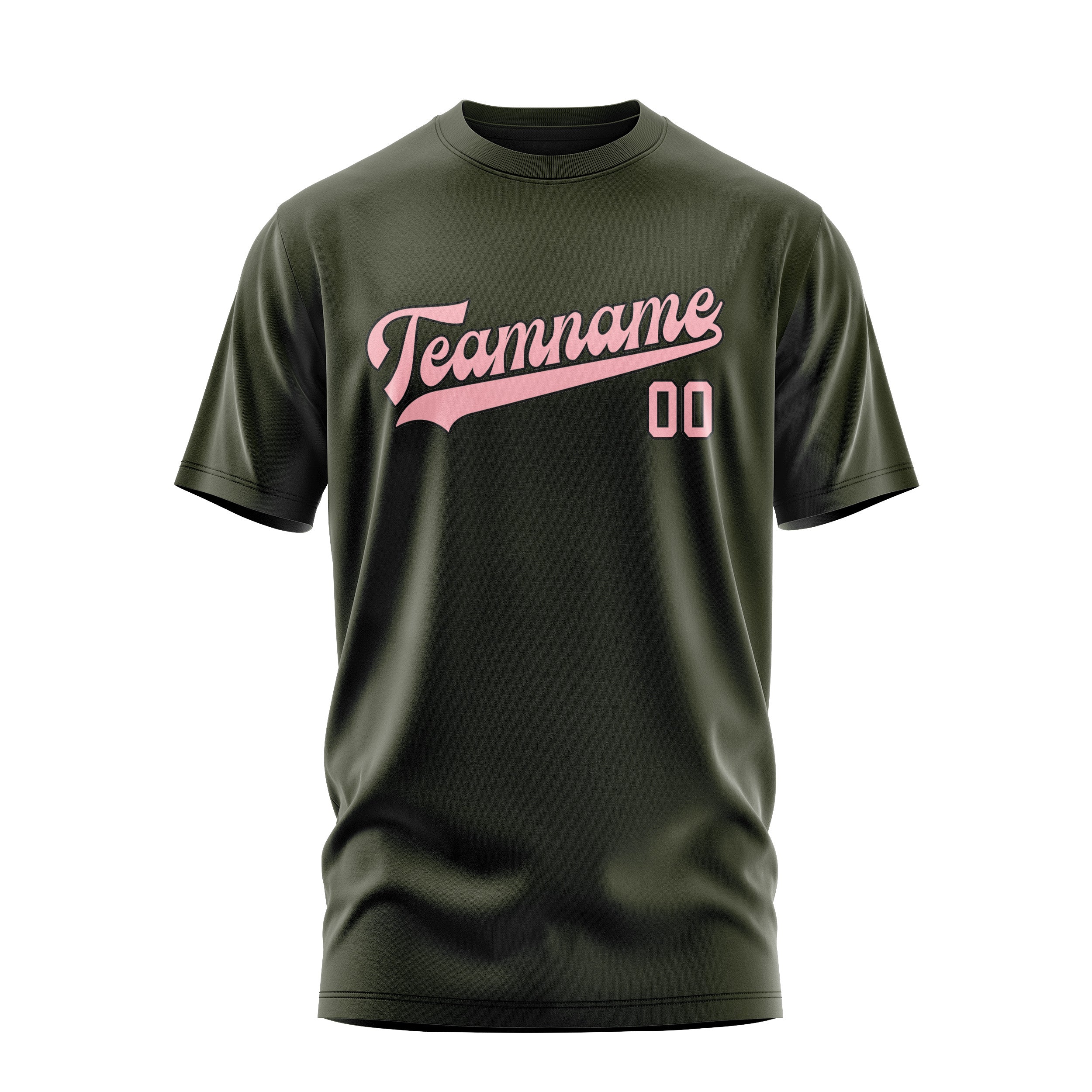Custom Olive Light Pink T-Shirt