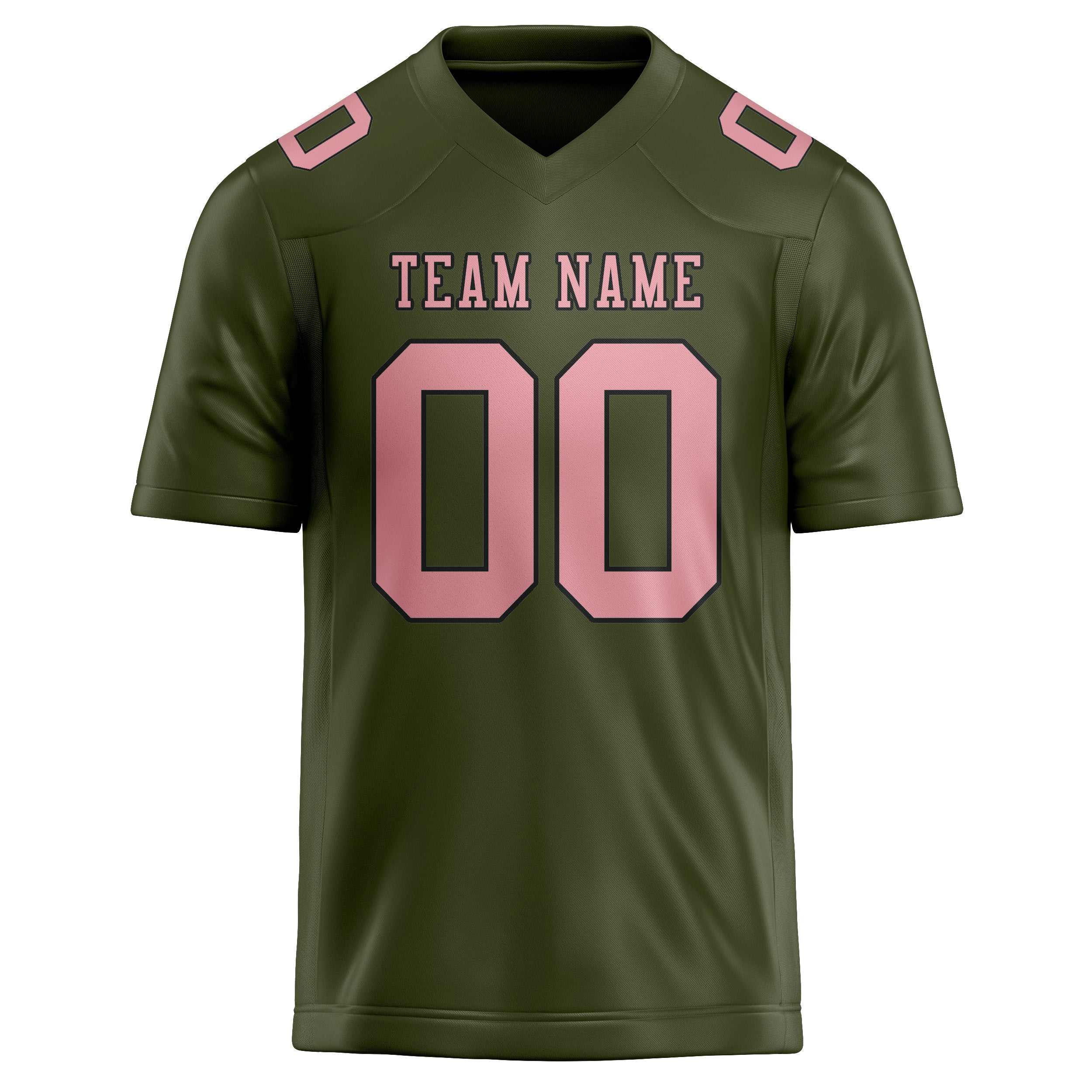 Custom Olive Light Pink Football Jersey