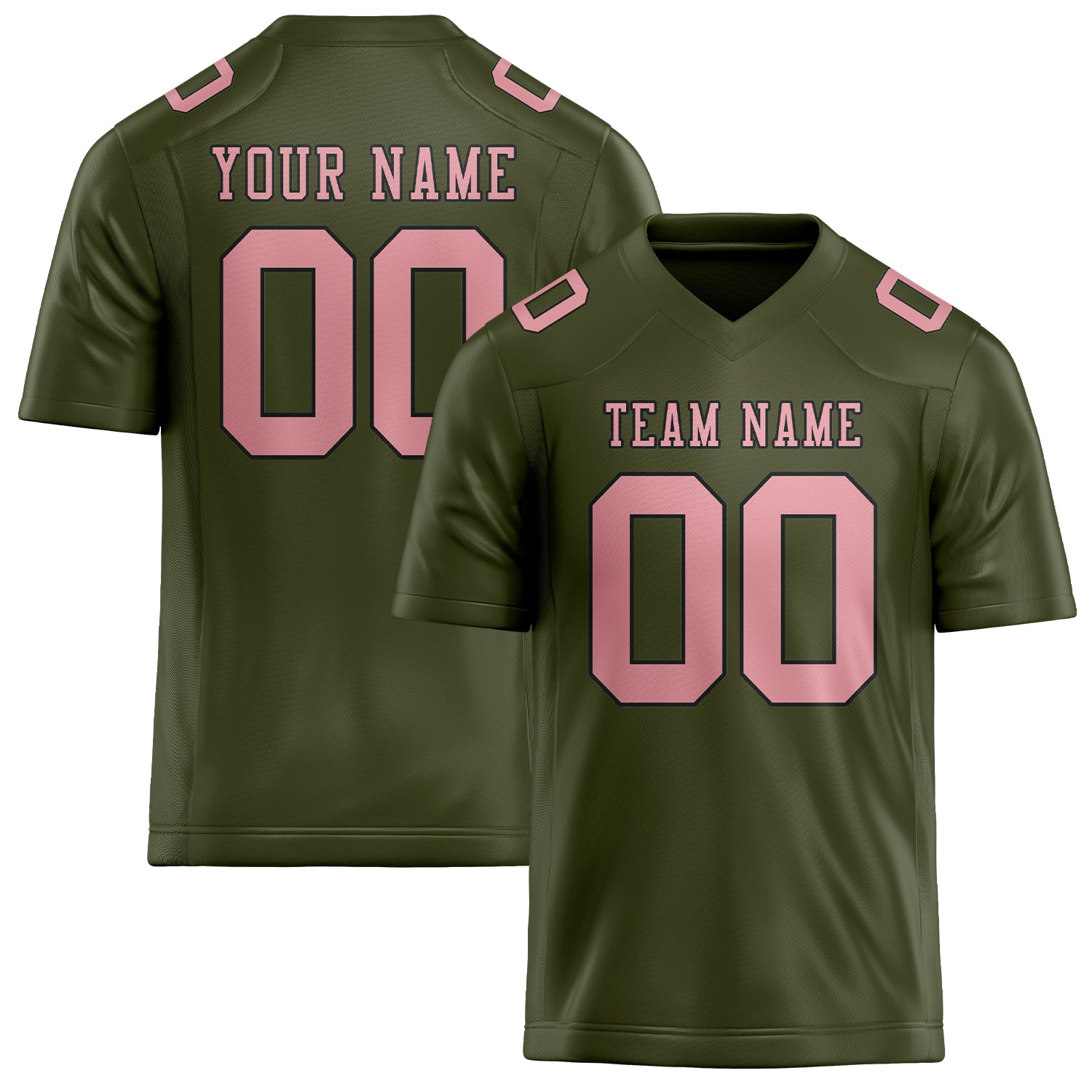 Custom Olive Light Pink Football Jersey