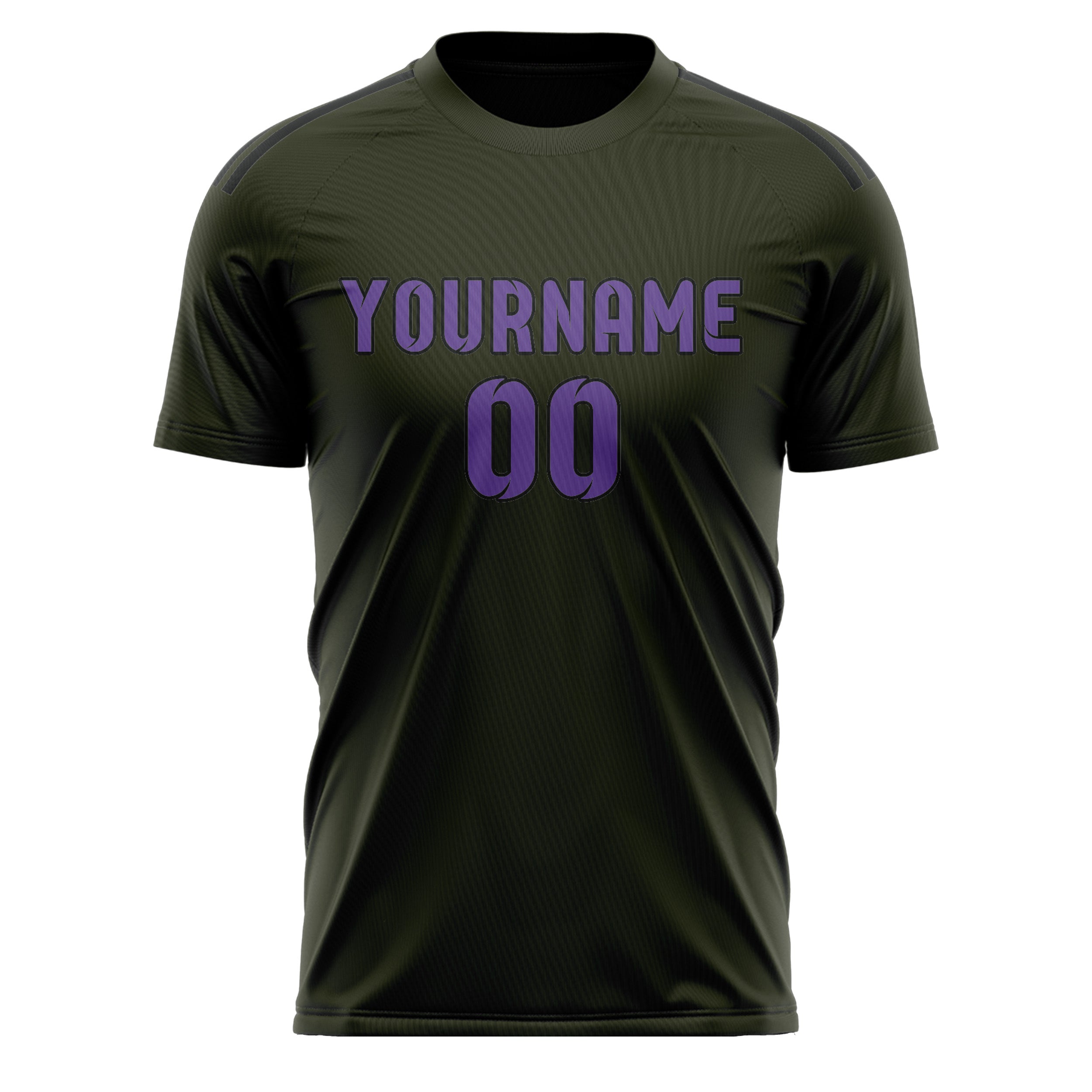 Custom Olive Light Purple Soccer Jersey
