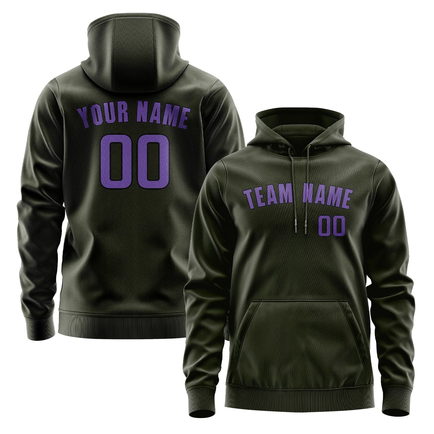 Custom Olive Light Purple Hoodie