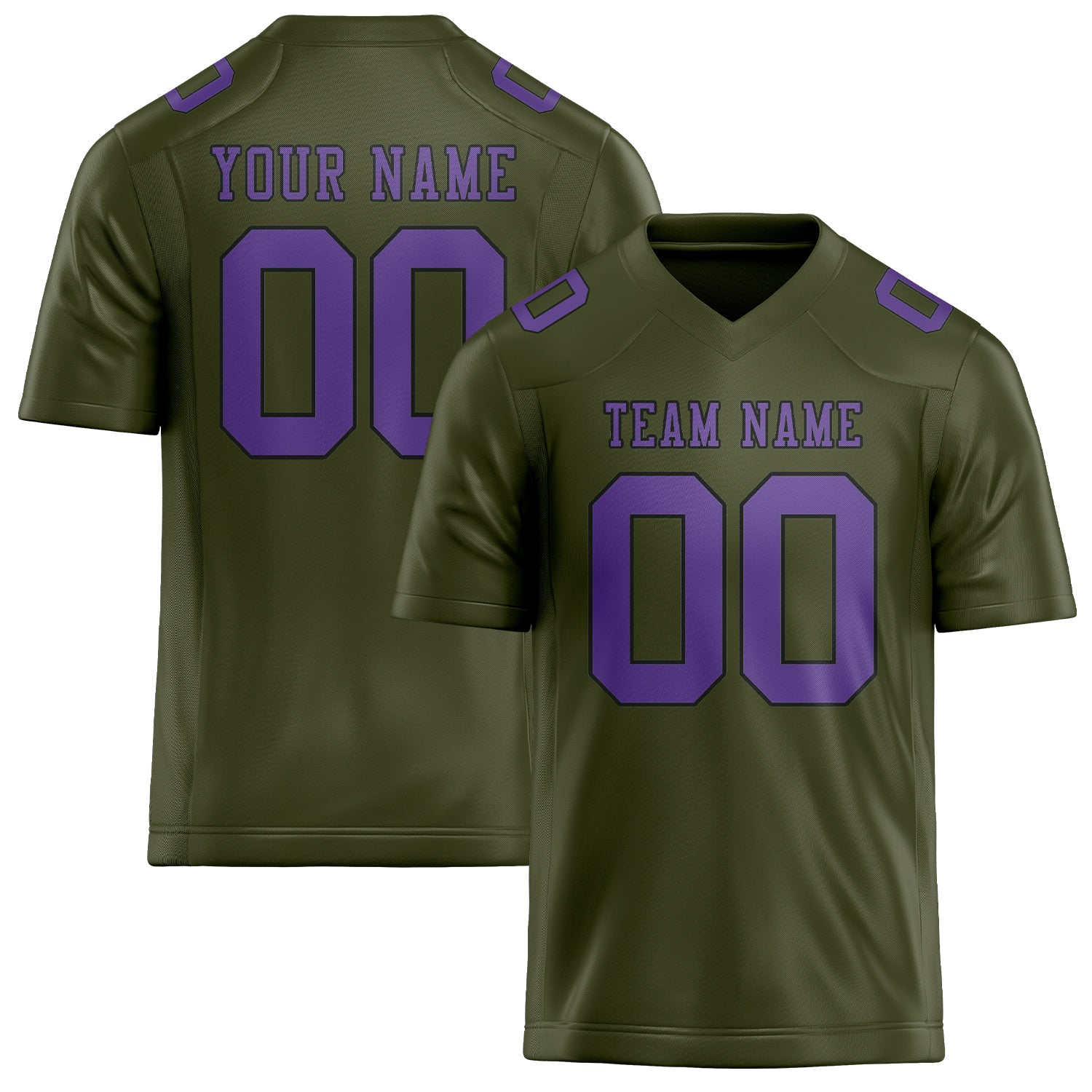 Custom Olive Light Purple Football Jersey