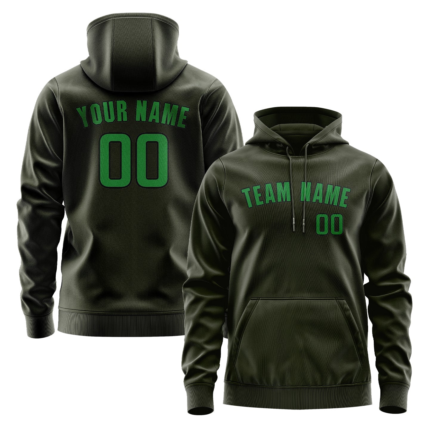Custom Olive Emerald Green Hoodie
