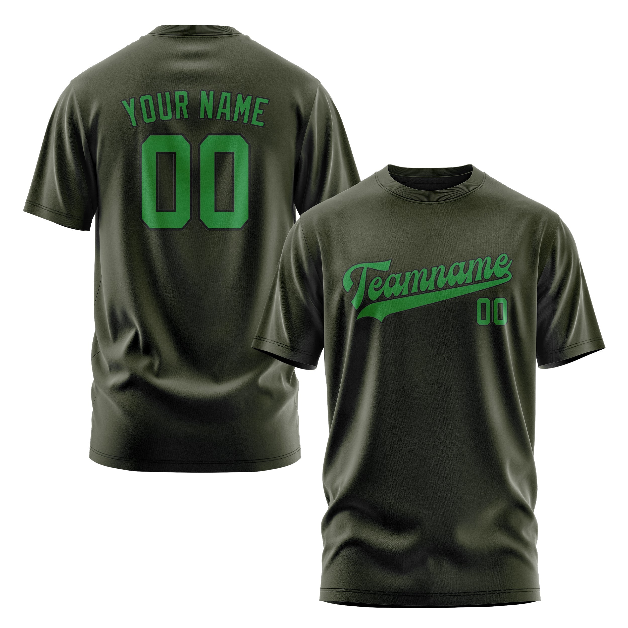 Custom Olive Emerald Green T-Shirt