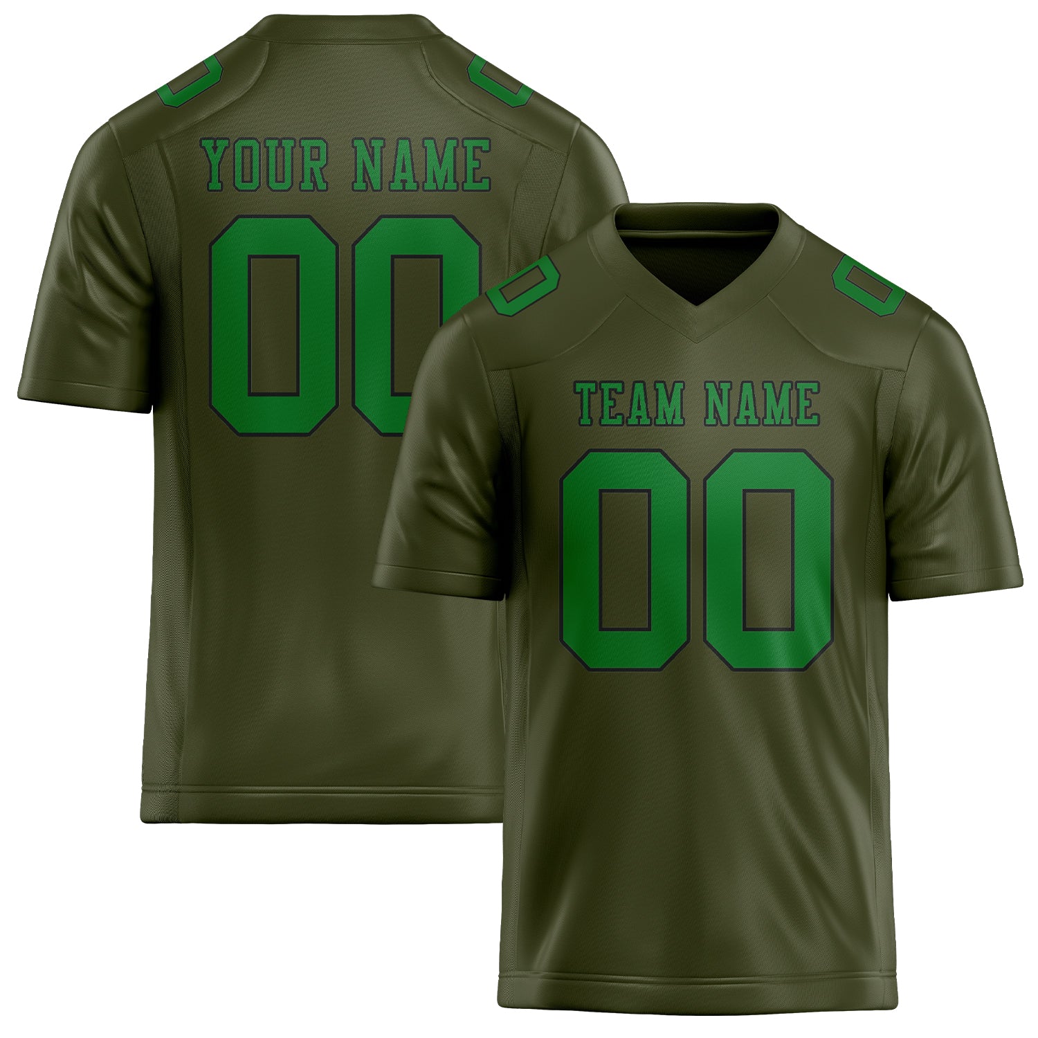 Custom Olive Emerald Green Football Jersey