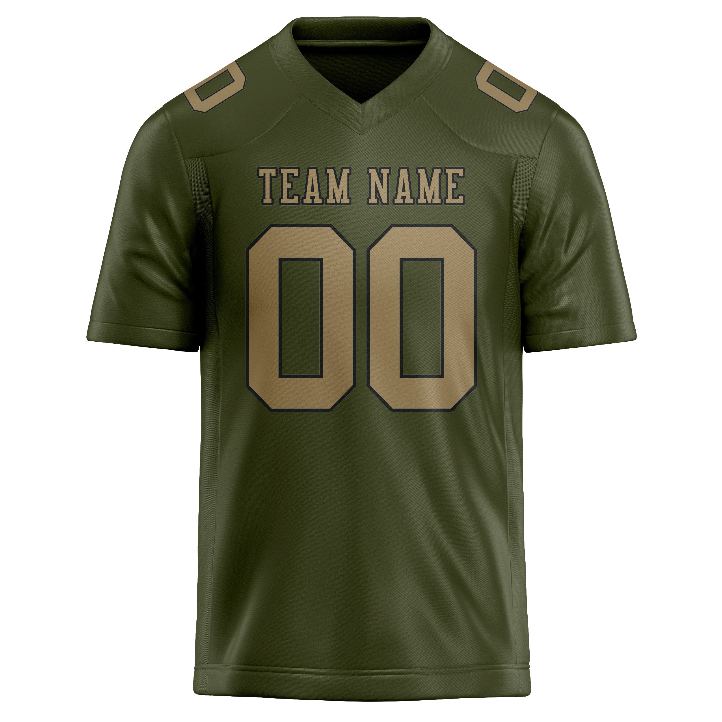 Custom Olive Light Khaki Football Jersey