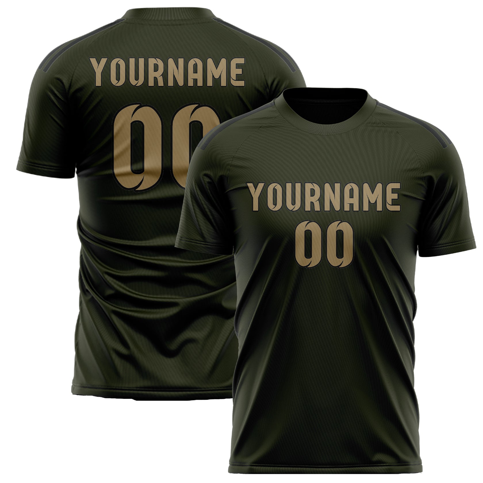 Custom Olive Light Khaki Soccer Jersey