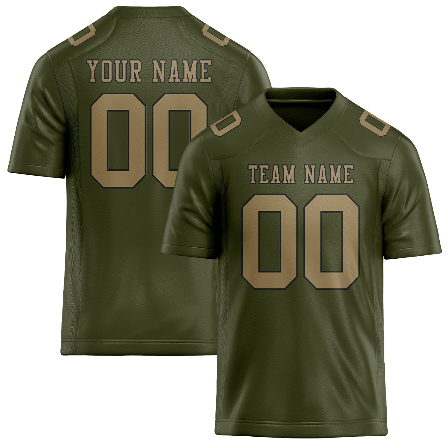 Custom Olive Light Khaki Football Jersey