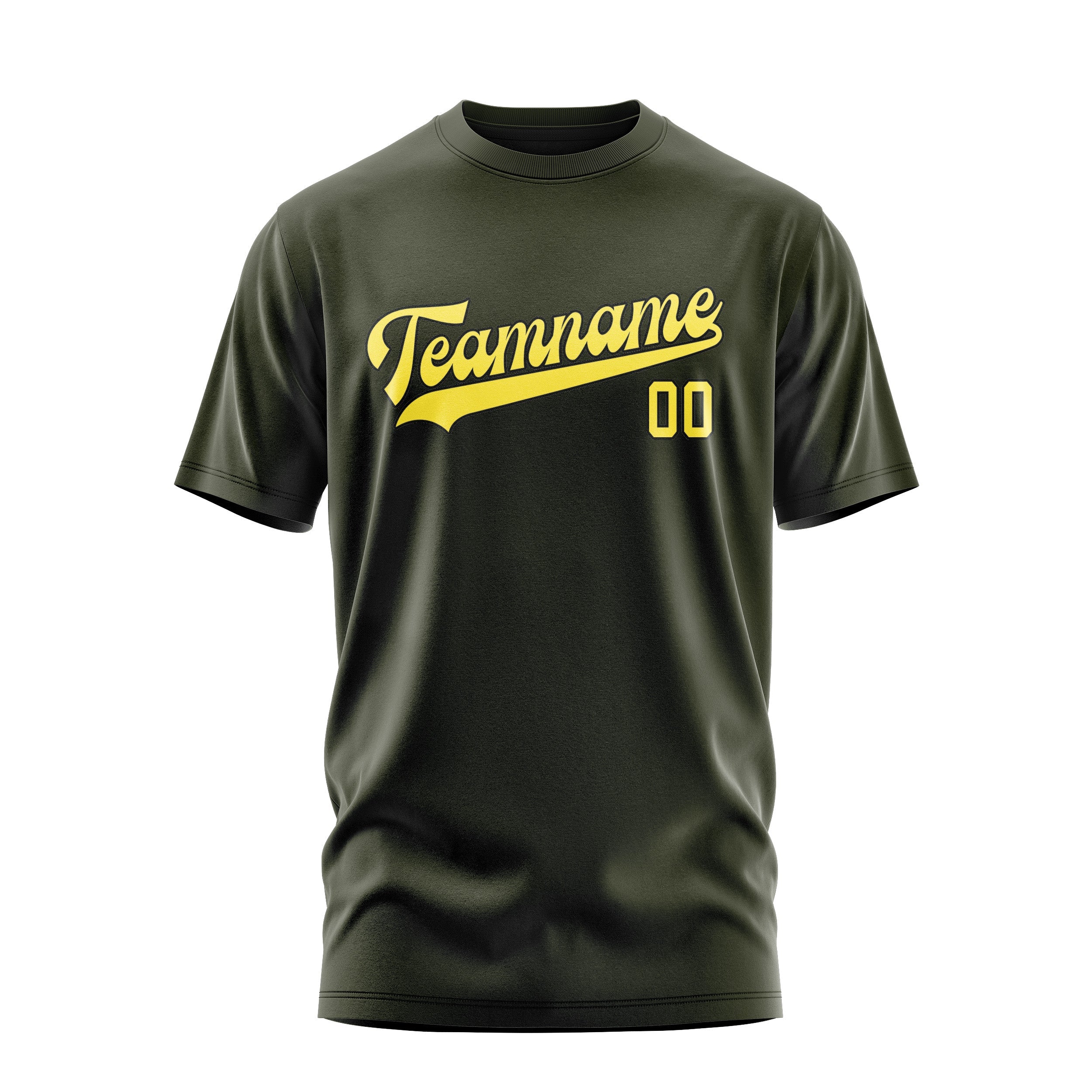 Custom Olive Light Yellow T-Shirt