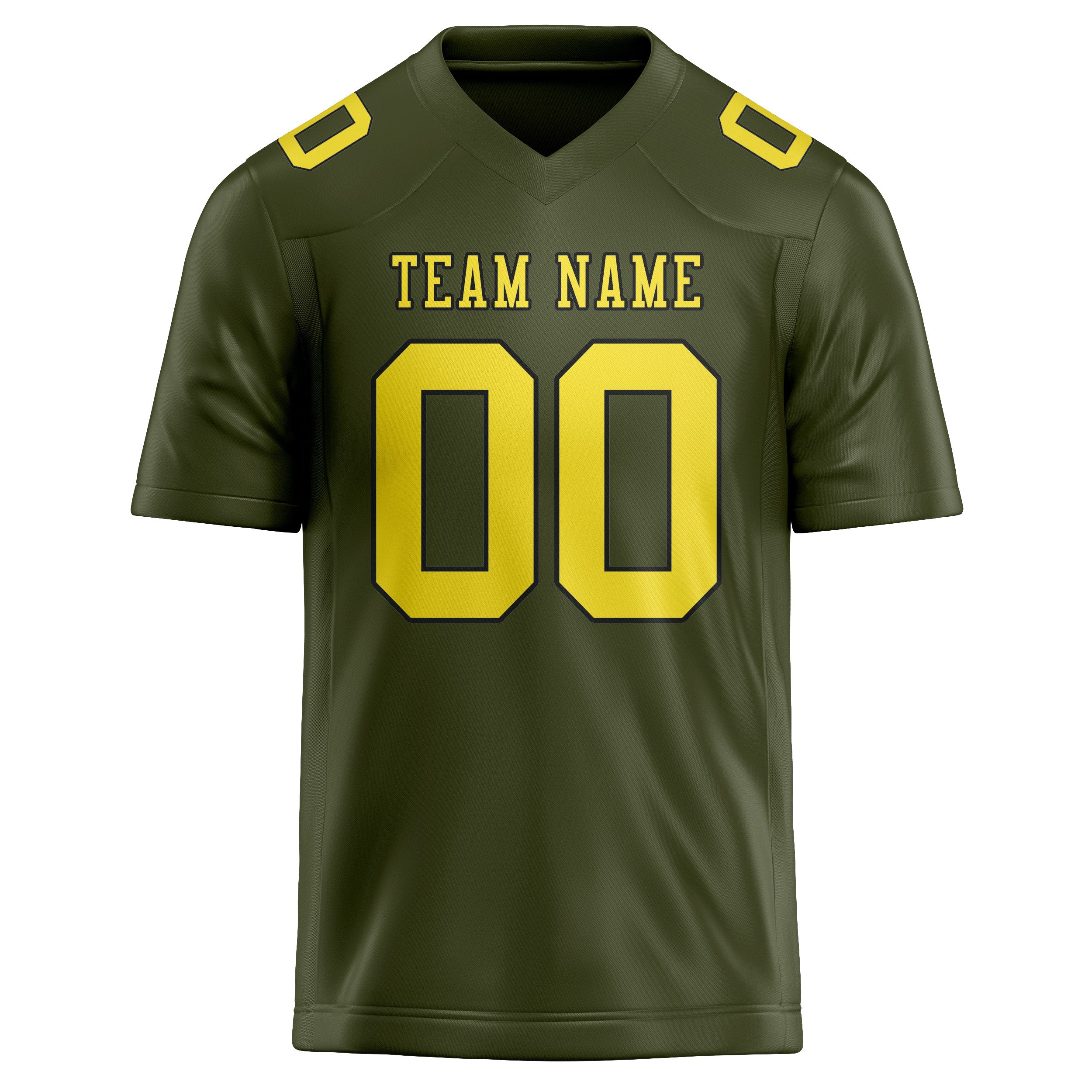 Custom Olive Light Yellow Football Jersey