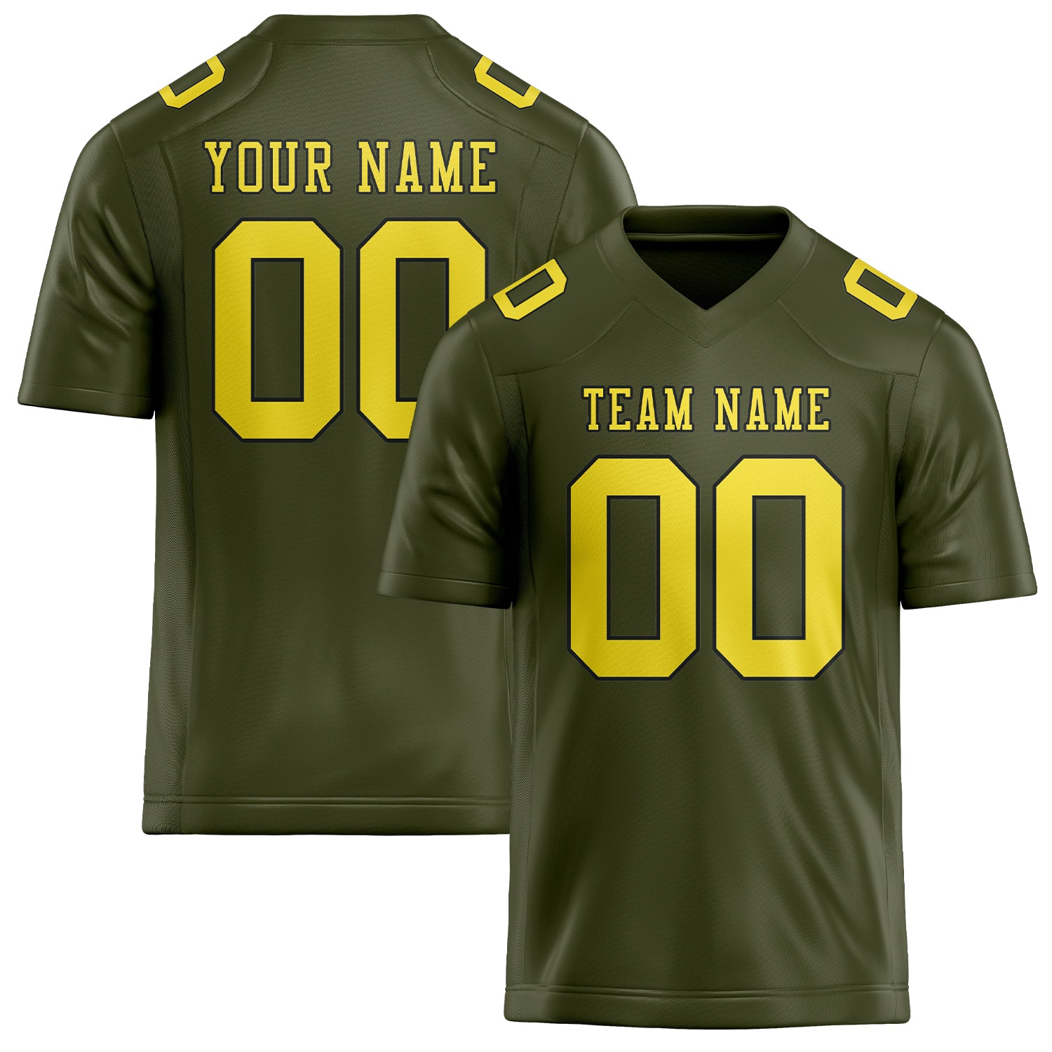 Custom Olive Light Yellow Football Jersey