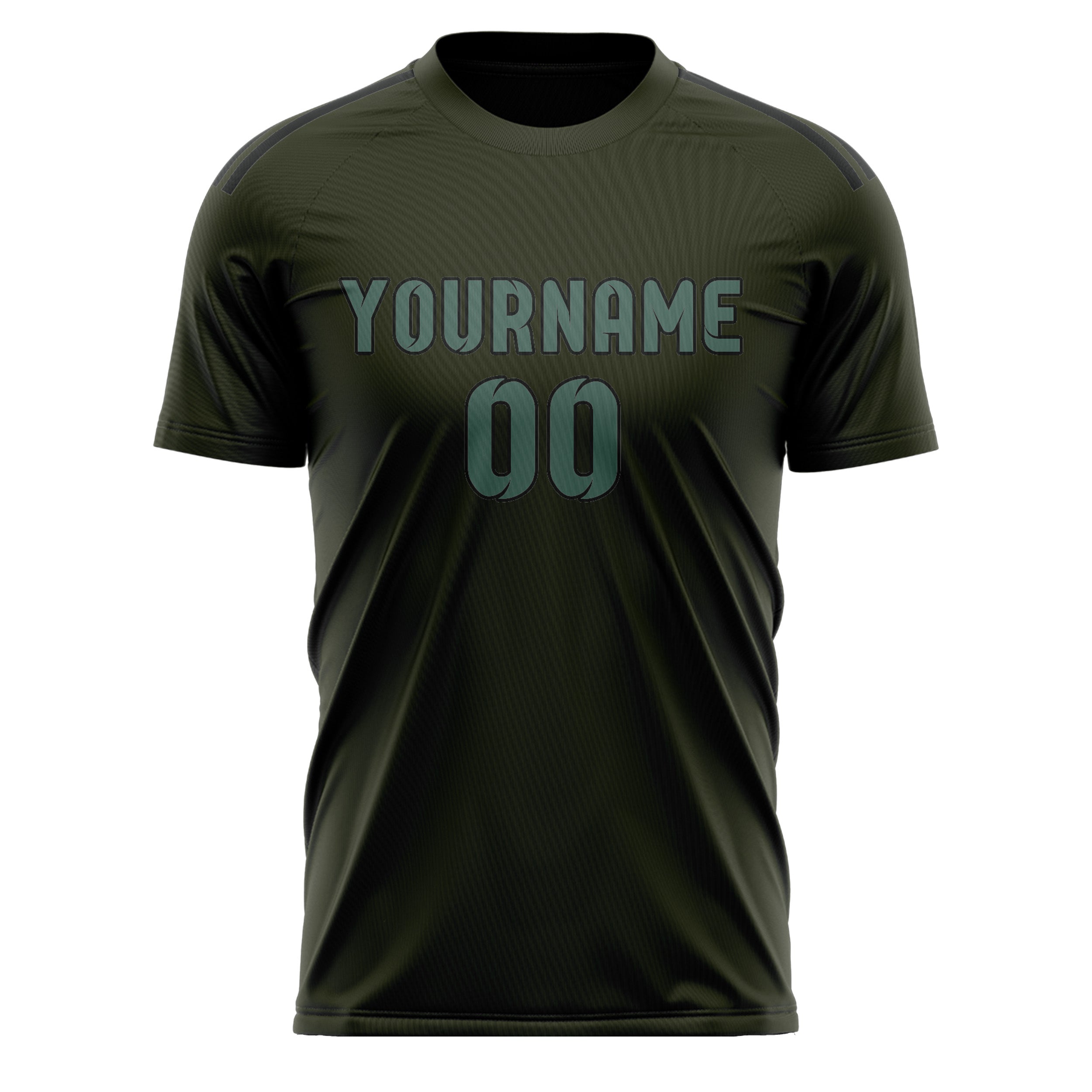 Custom Olive Blue Green Soccer Jersey