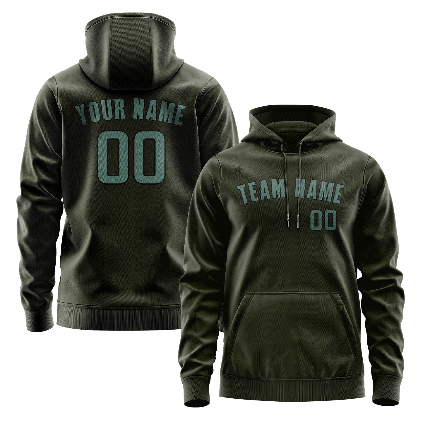 Custom Olive Blue Green Hoodie