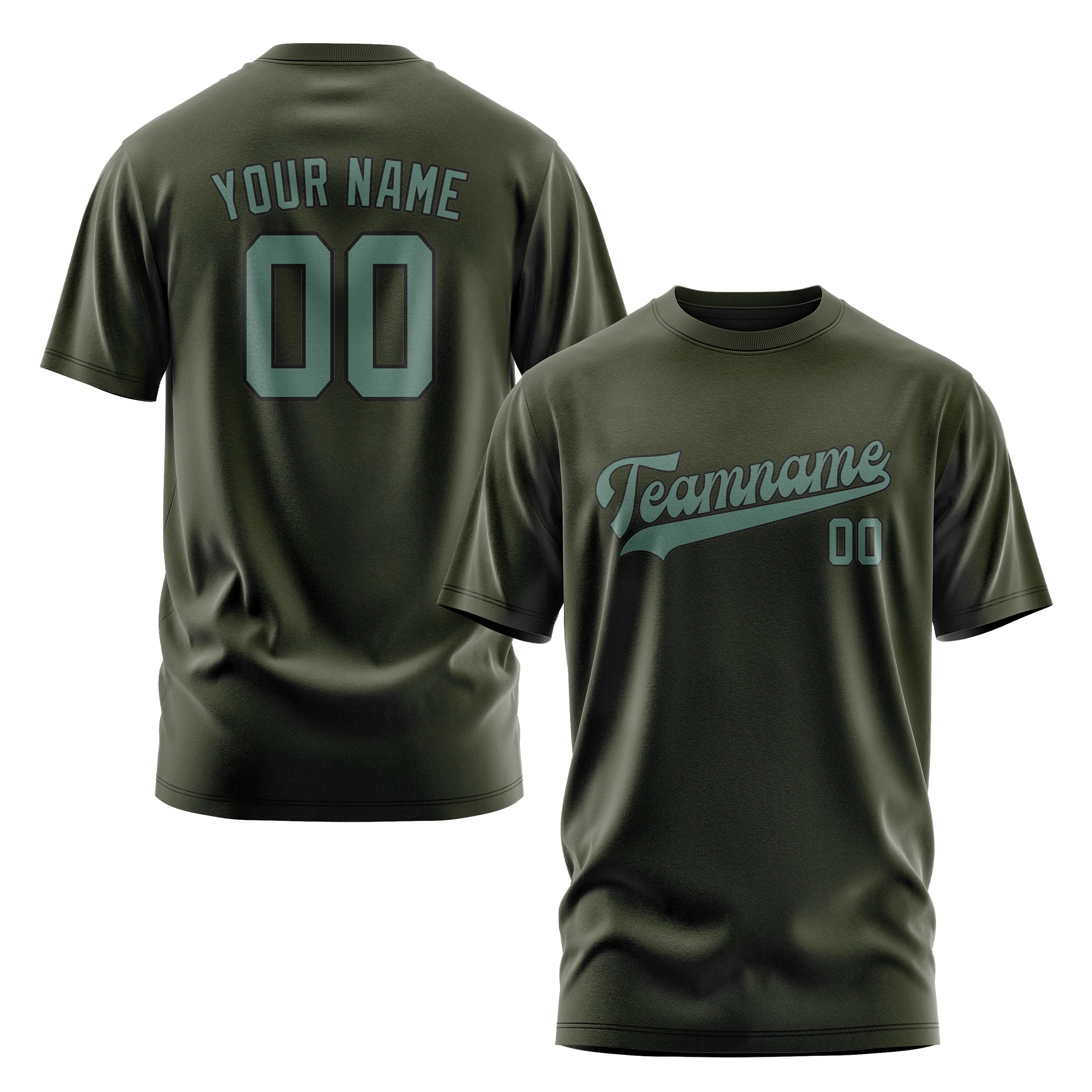 Custom Olive Blue Green T-Shirt