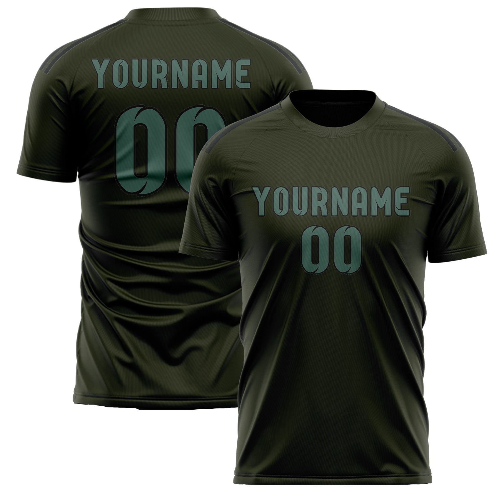 Custom Olive Blue Green Soccer Jersey