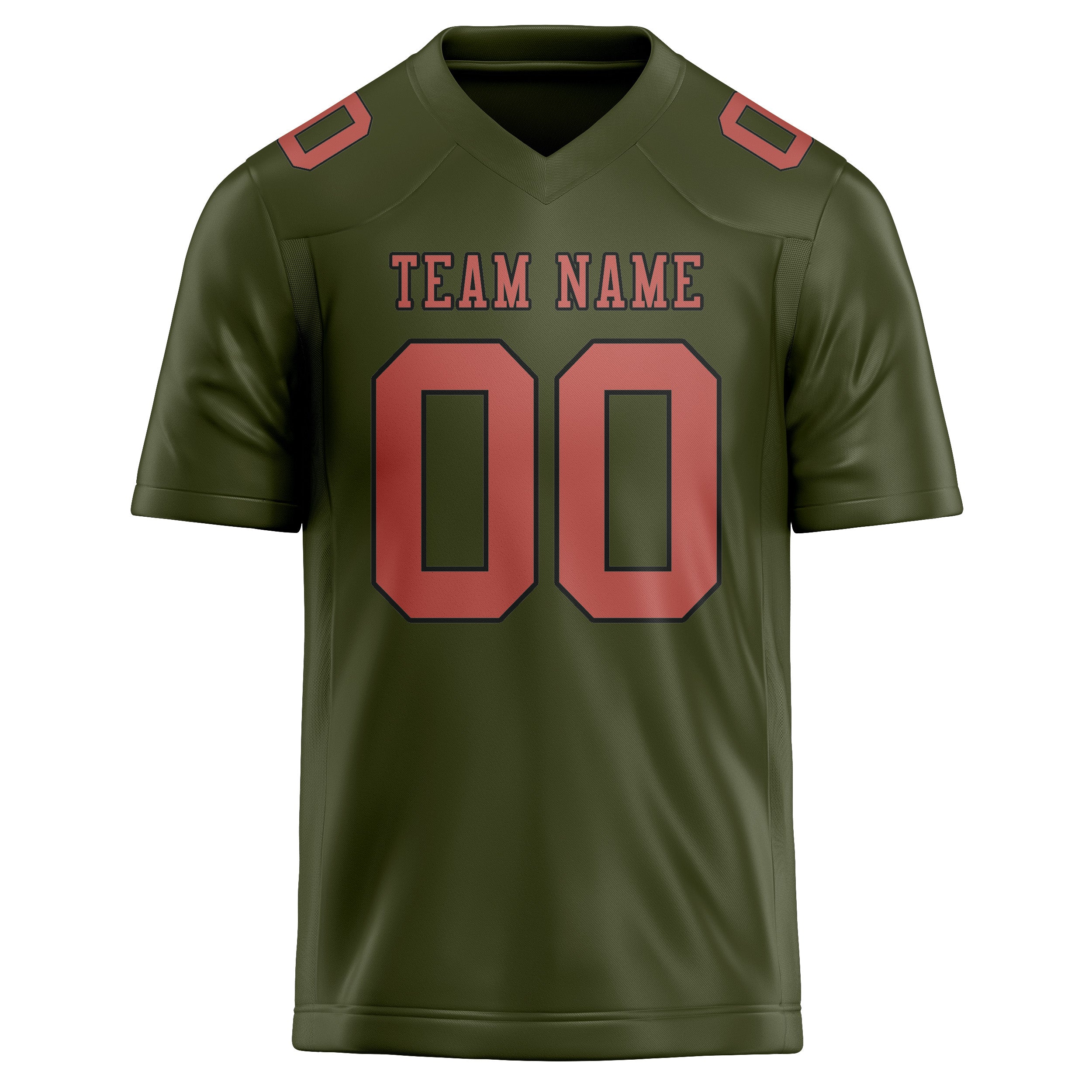 Custom Olive Copper Rose Football Jersey