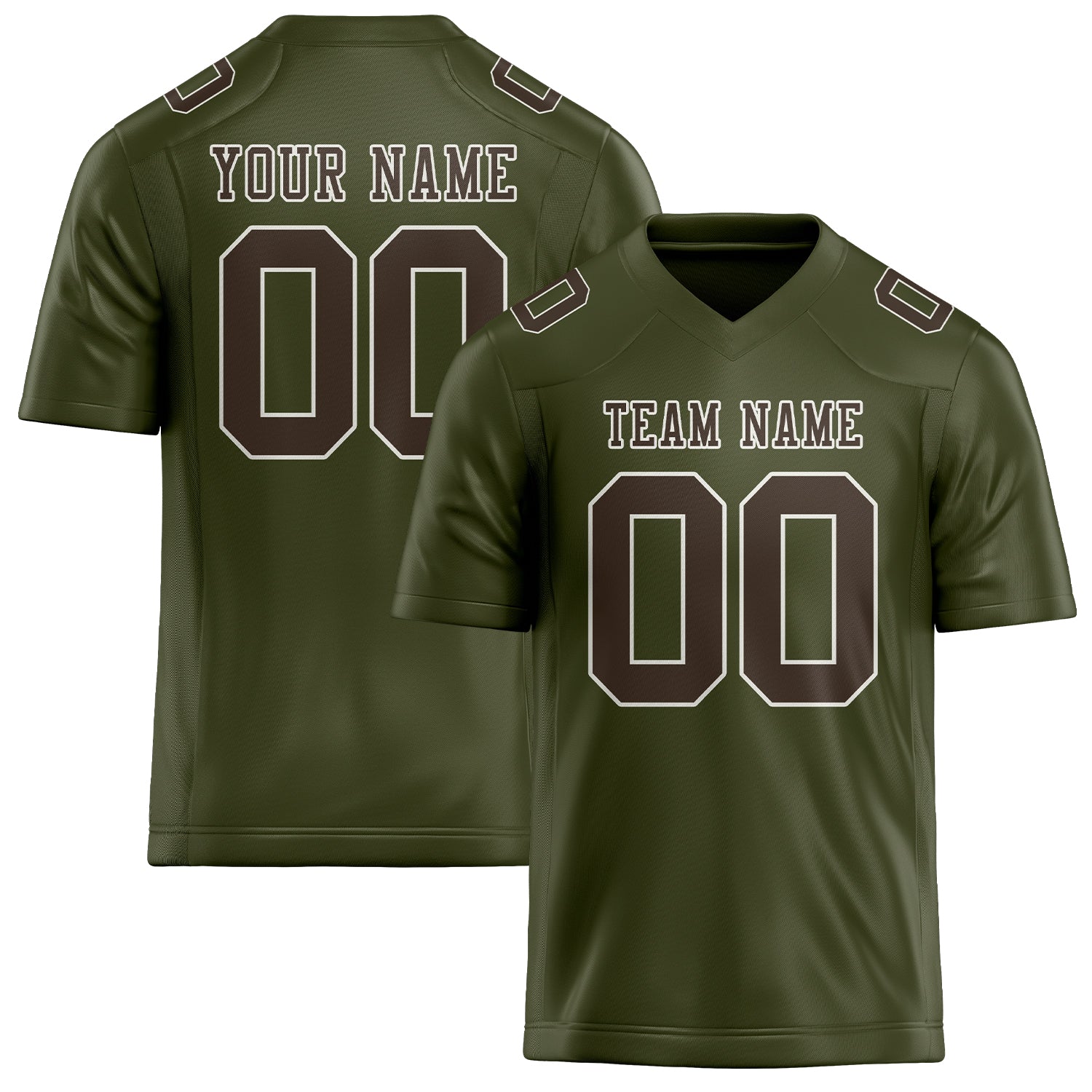 Custom Olive Brown Football Jersey