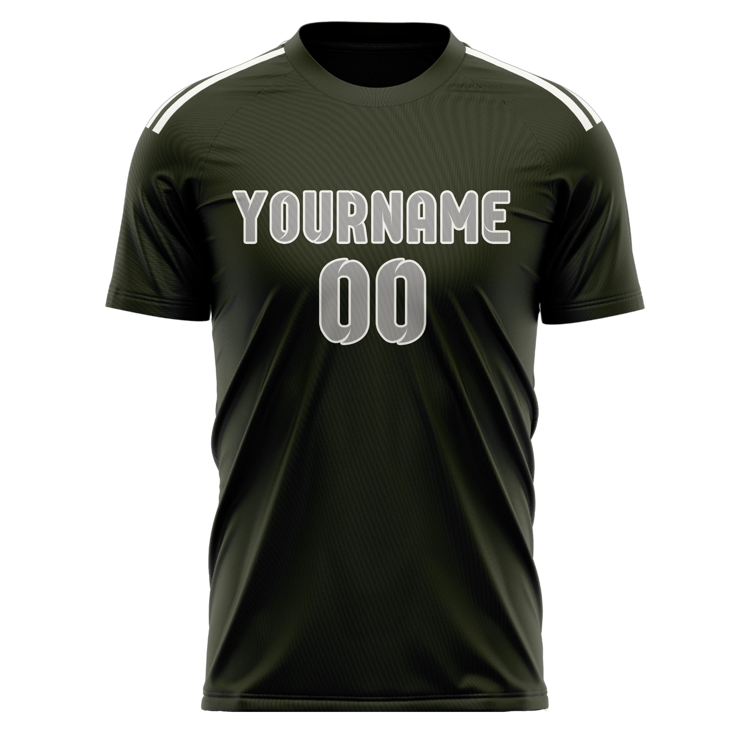 Custom Olive Gray Soccer Jersey