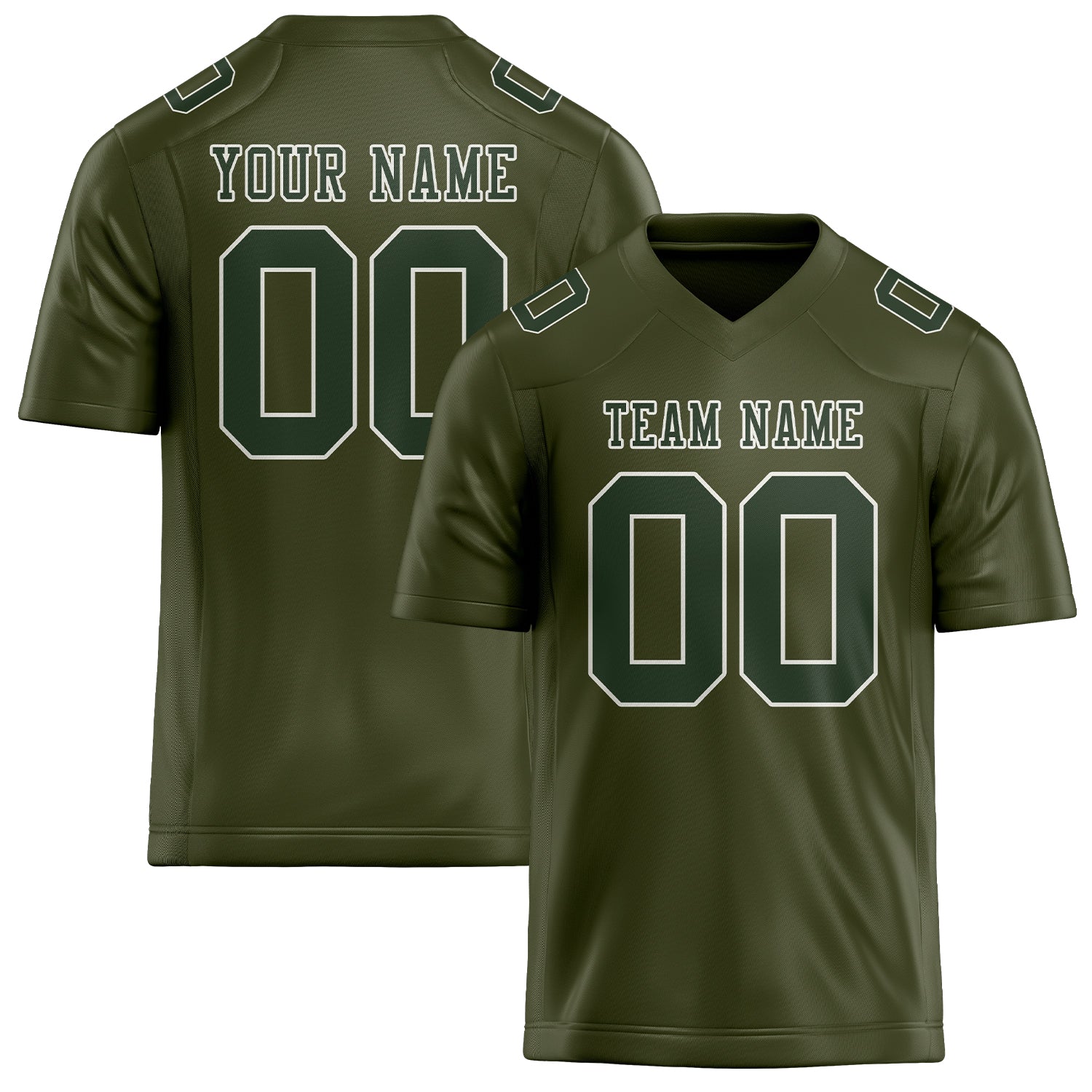Custom Olive Dark Green Football Jersey