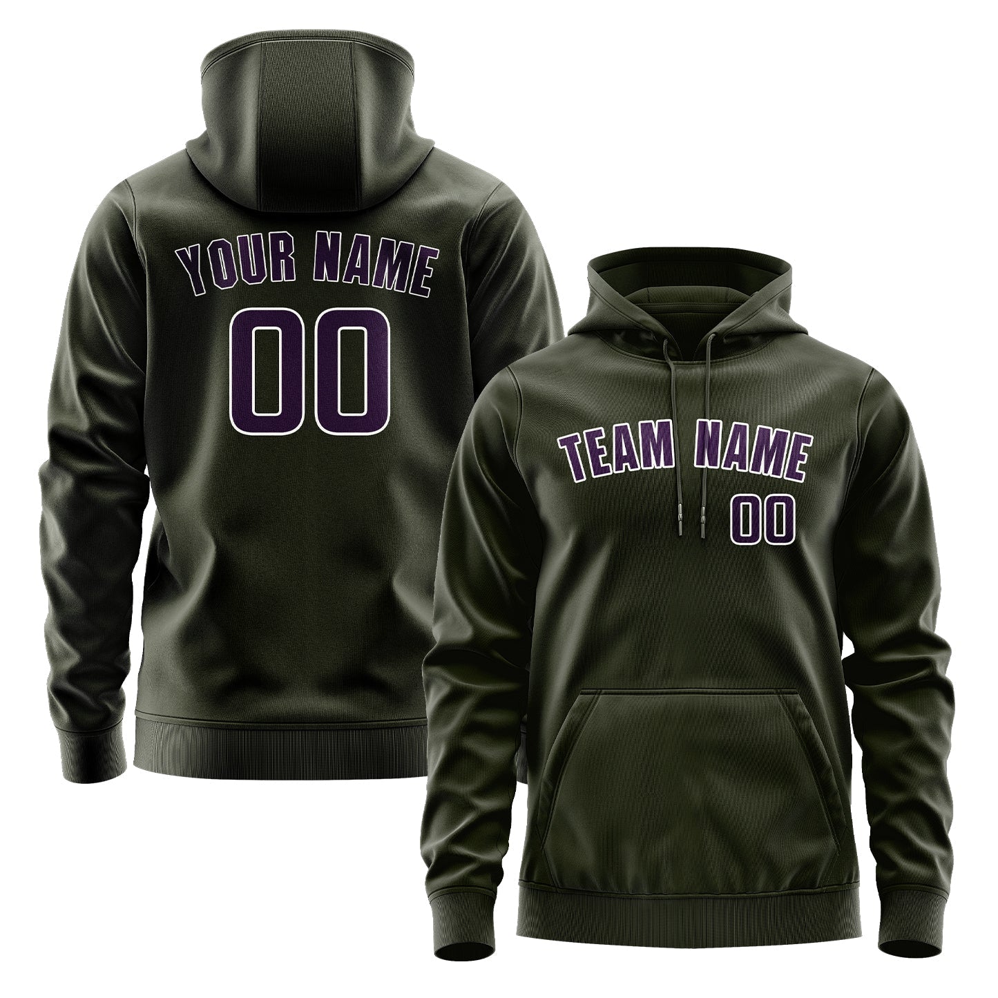 Custom Olive Purple Hoodie