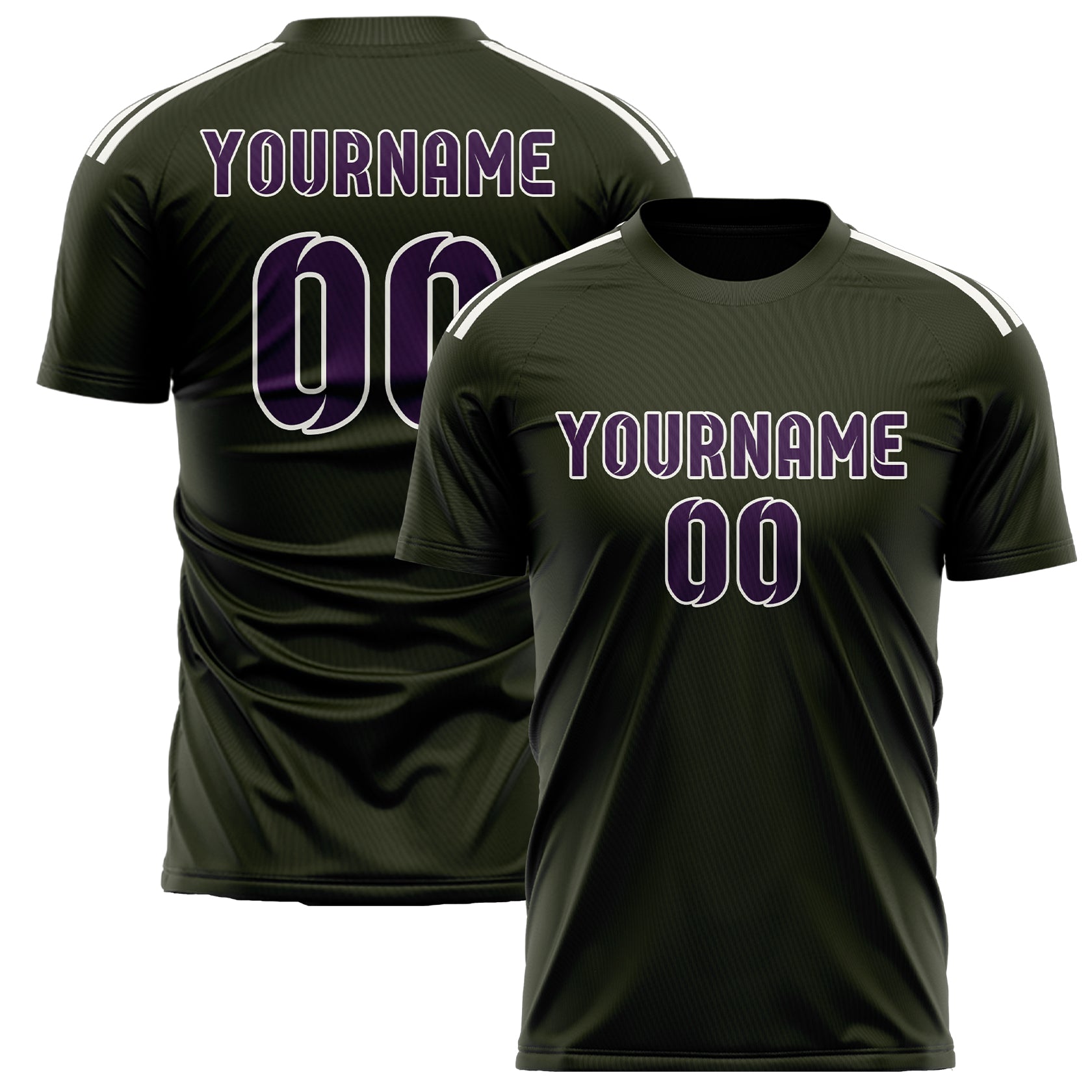 Custom Olive Purple Soccer Jersey