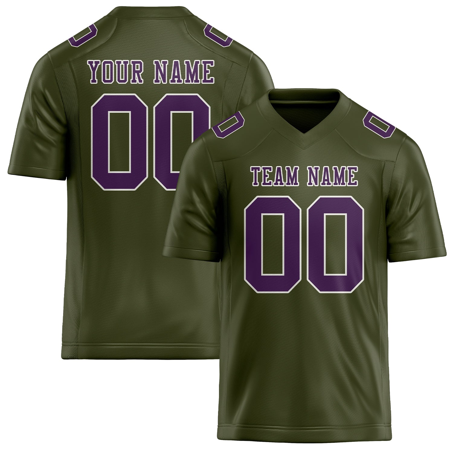 Custom Olive Purple Football Jersey