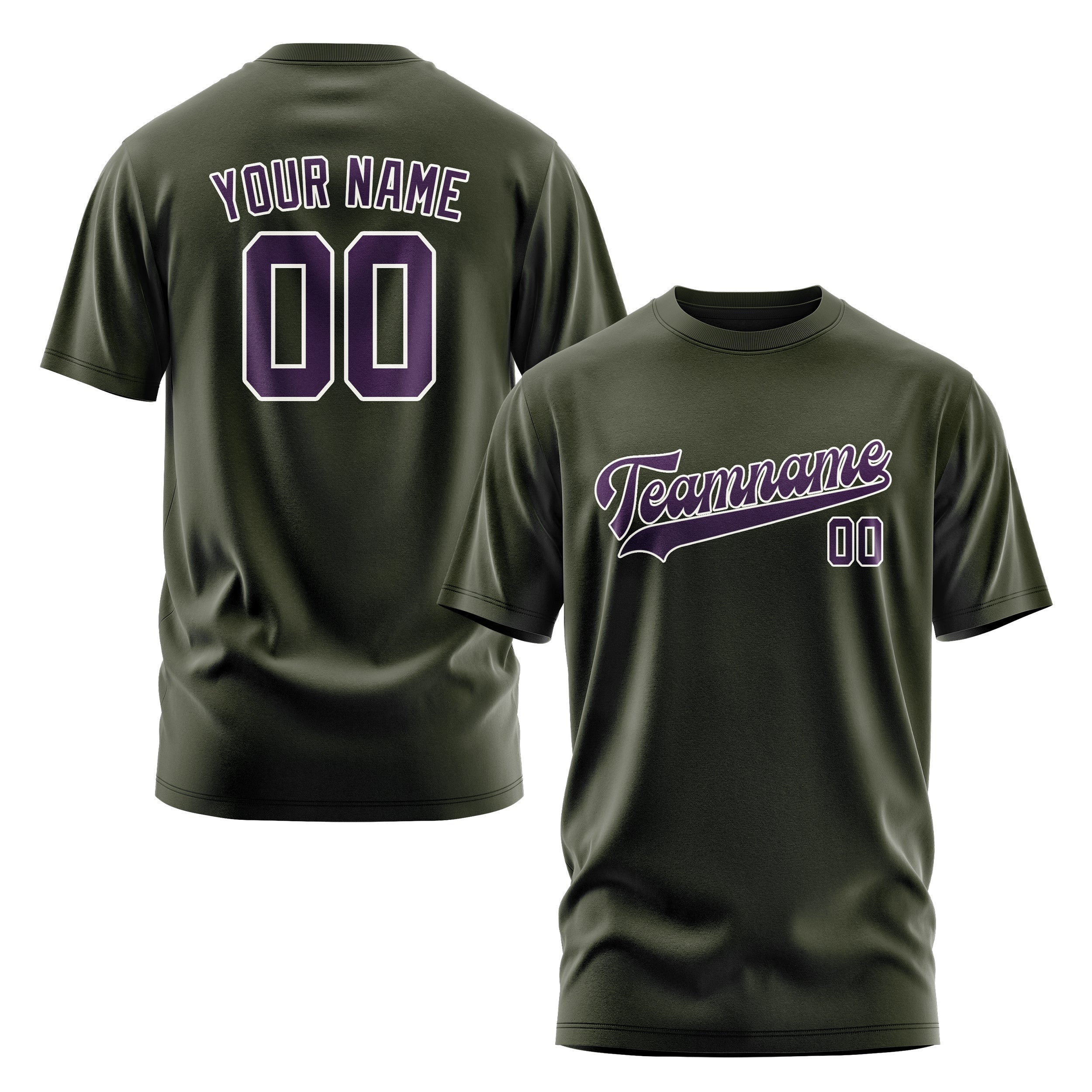 Custom Olive Purple T-Shirt