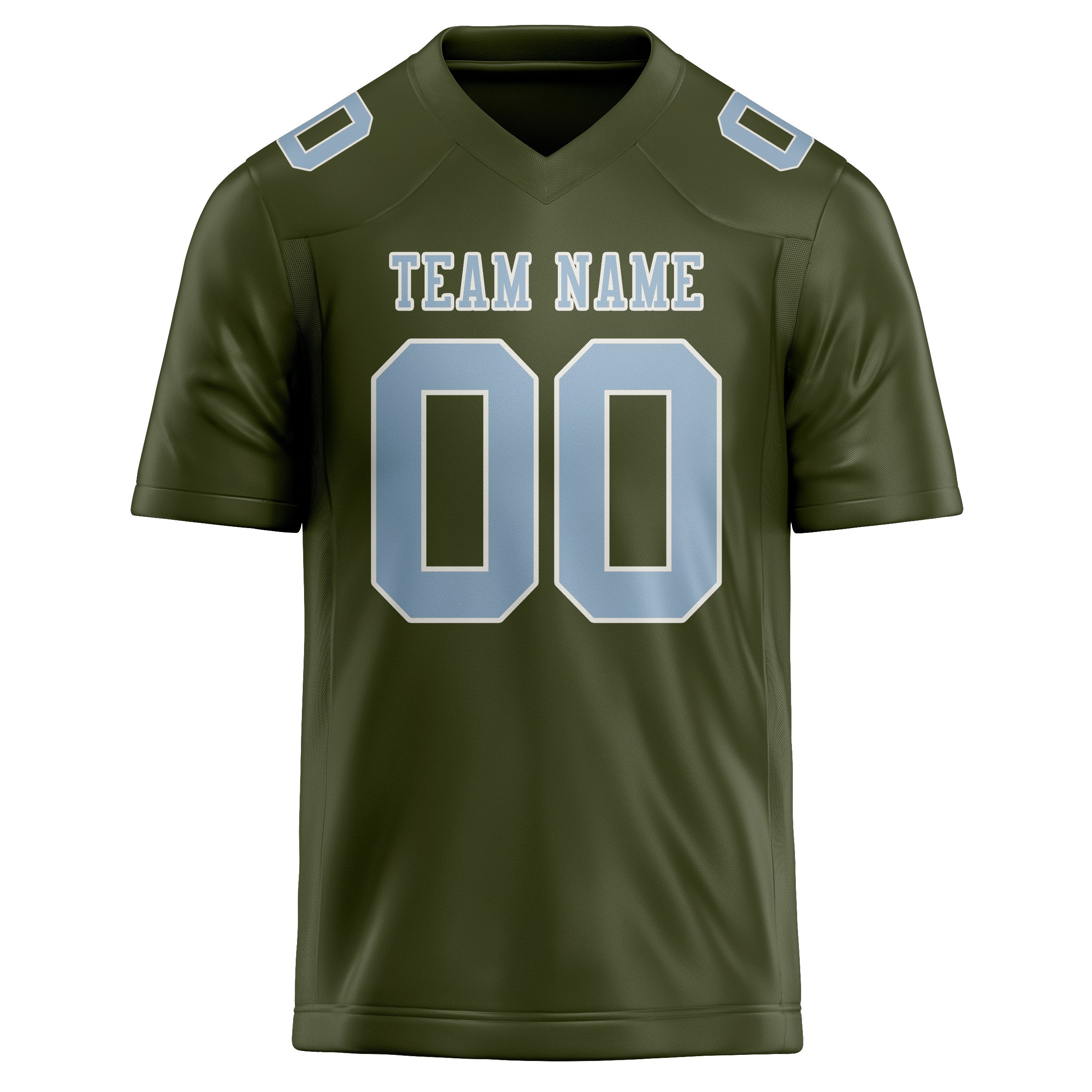 Custom Olive Light Blue Football Jersey