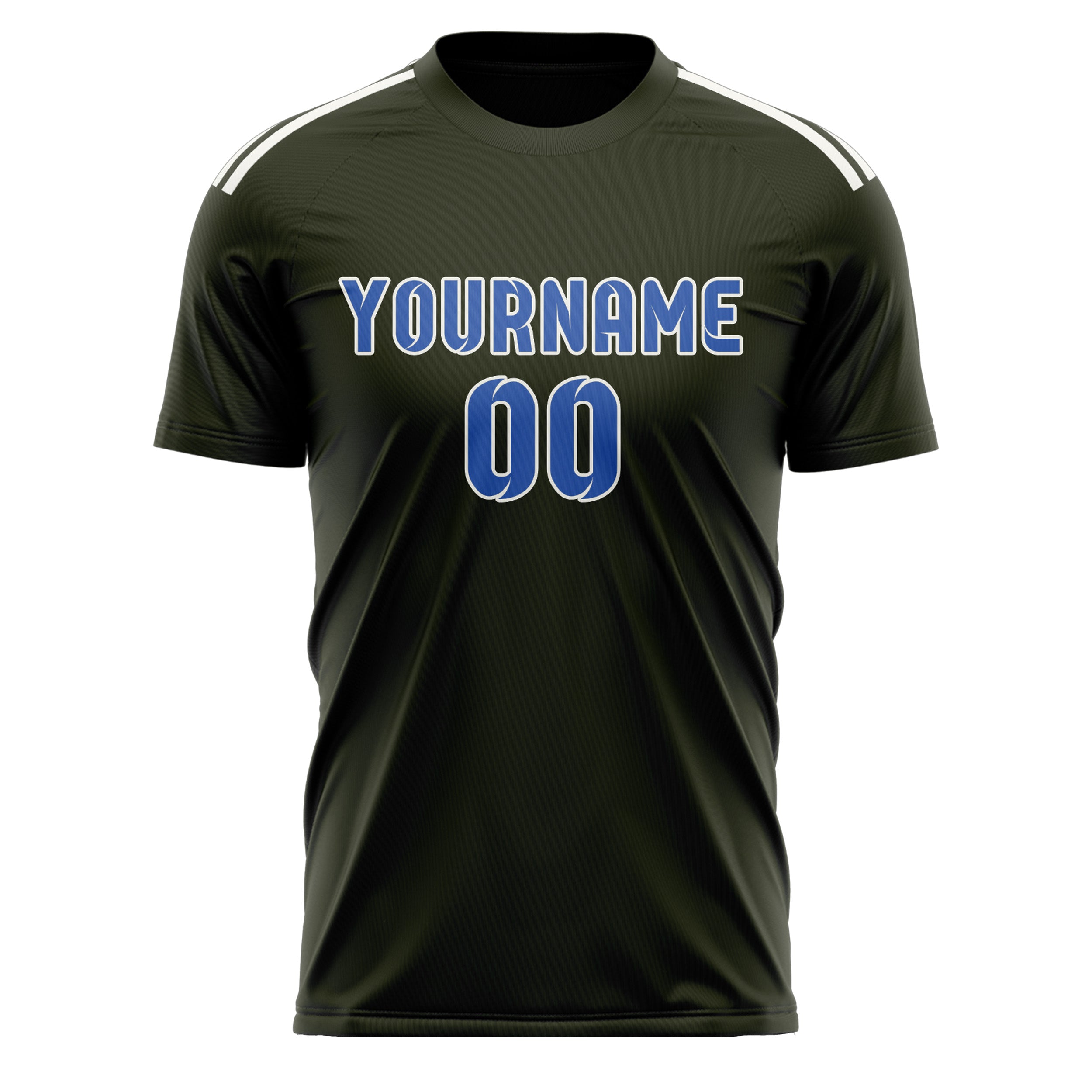 Custom Olive Sky Blue Soccer Jersey