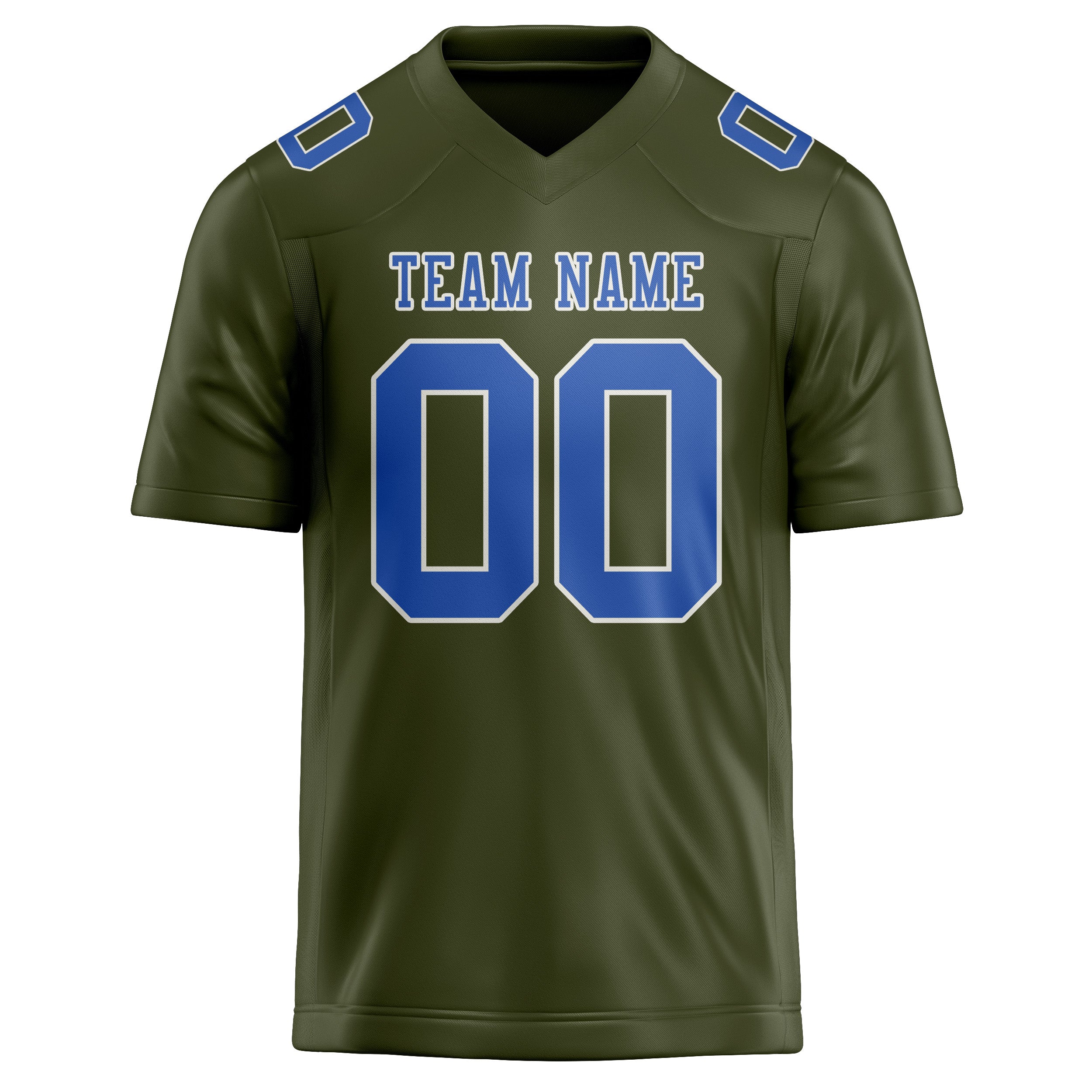 Custom Olive Sky Blue Football Jersey