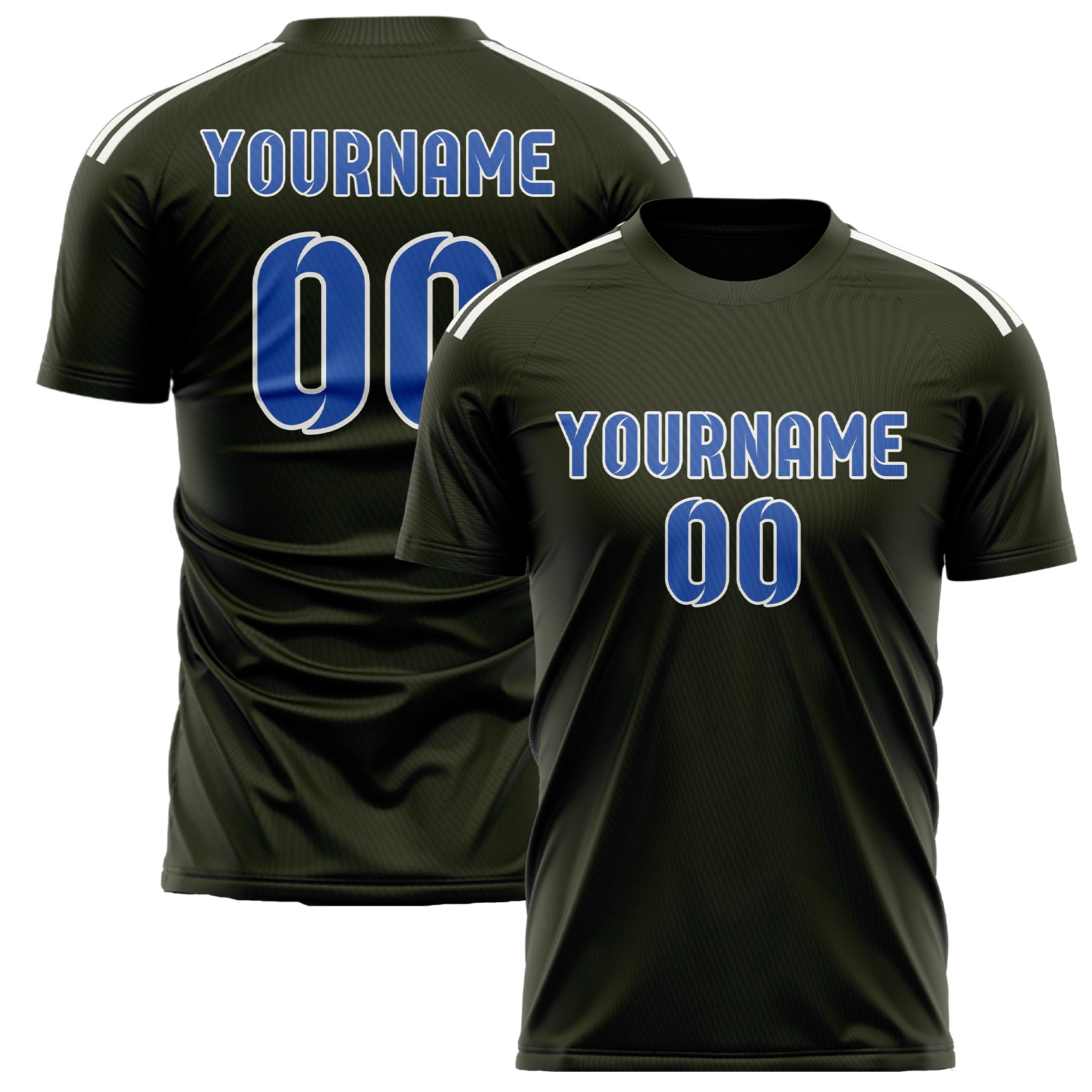Custom Olive Sky Blue Soccer Jersey