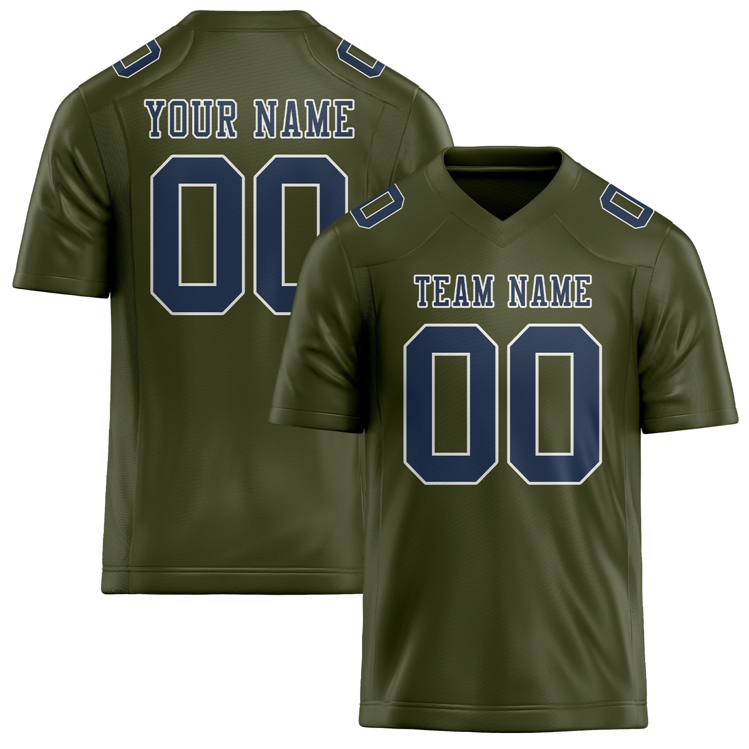 Custom Olive Blue Football Jersey