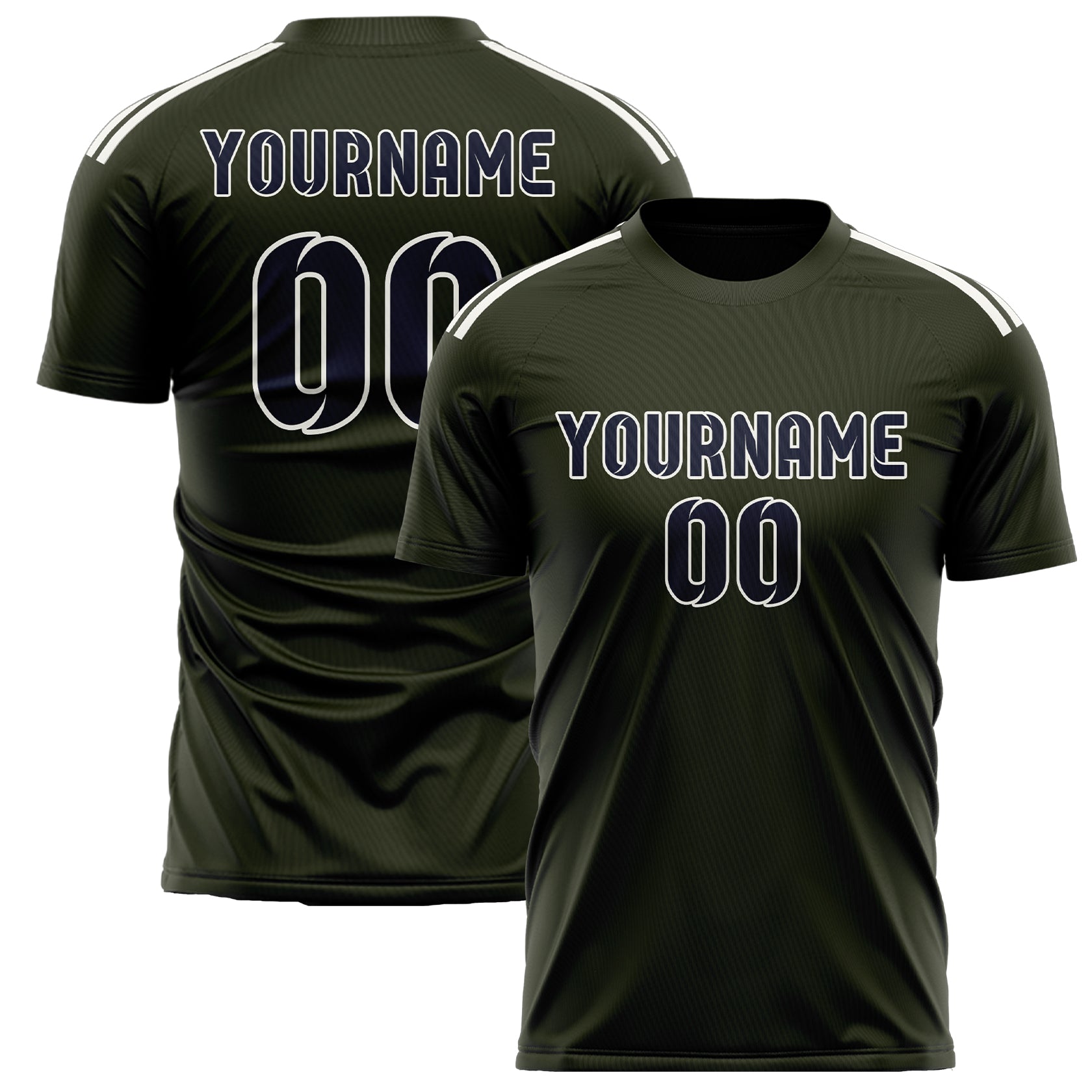 Custom Olive Navy Soccer Jersey