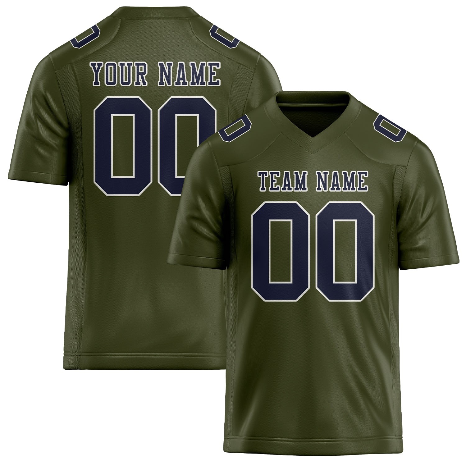 Custom Olive Navy Football Jersey