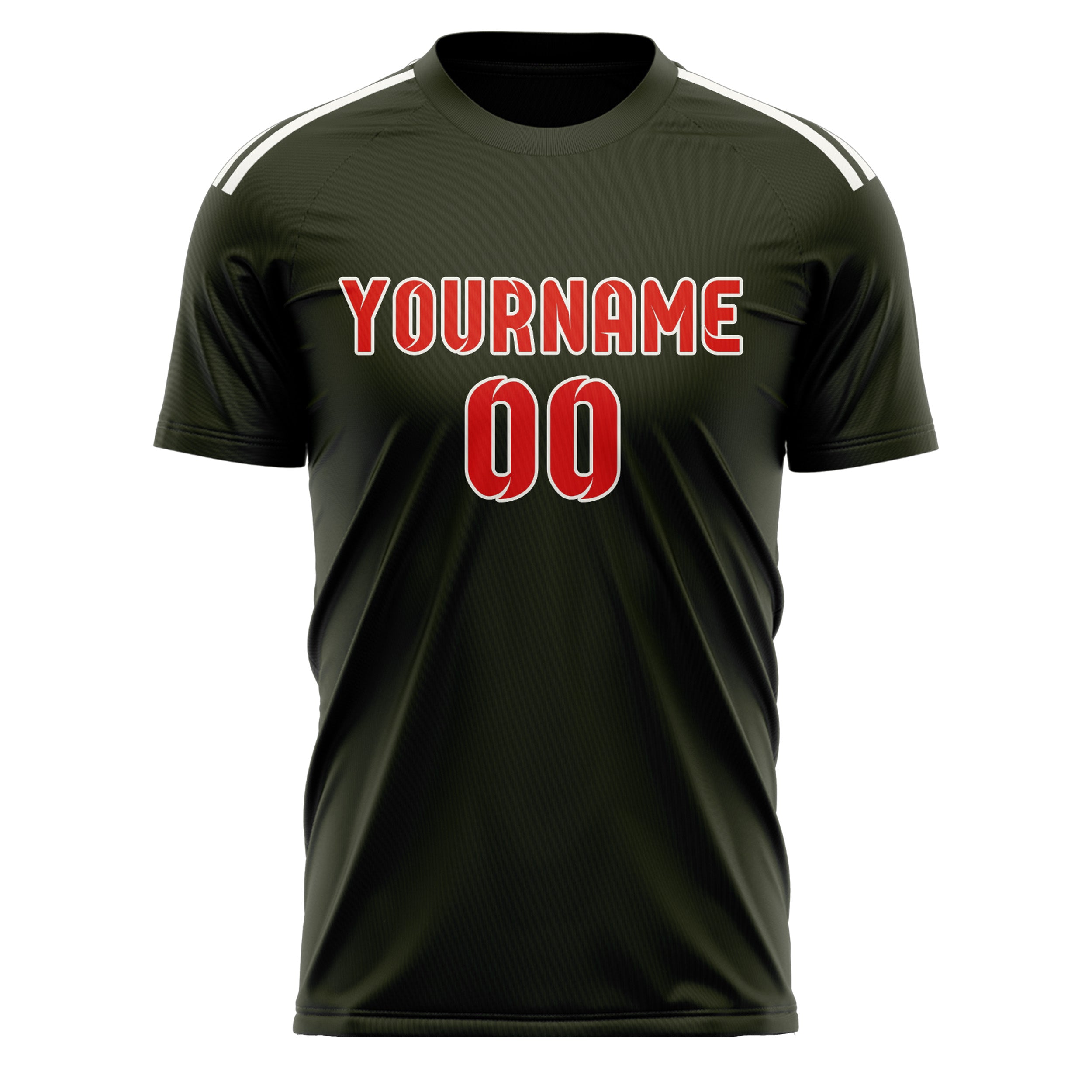 Custom Olive Orange Red Soccer Jersey