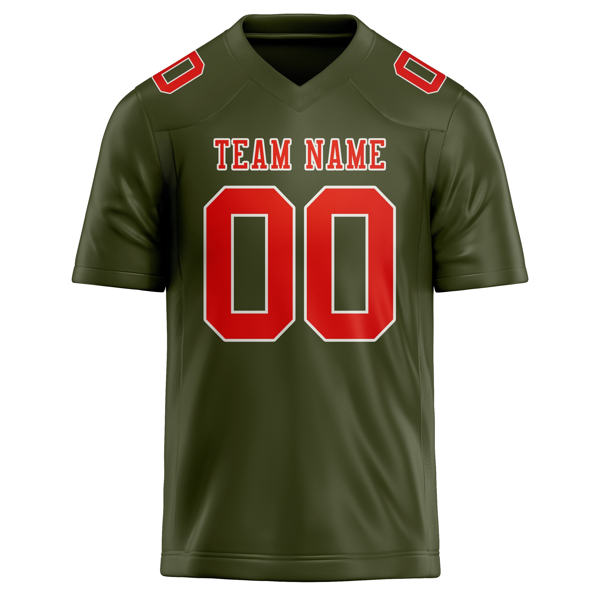 Custom Olive Orange Red Football Jersey