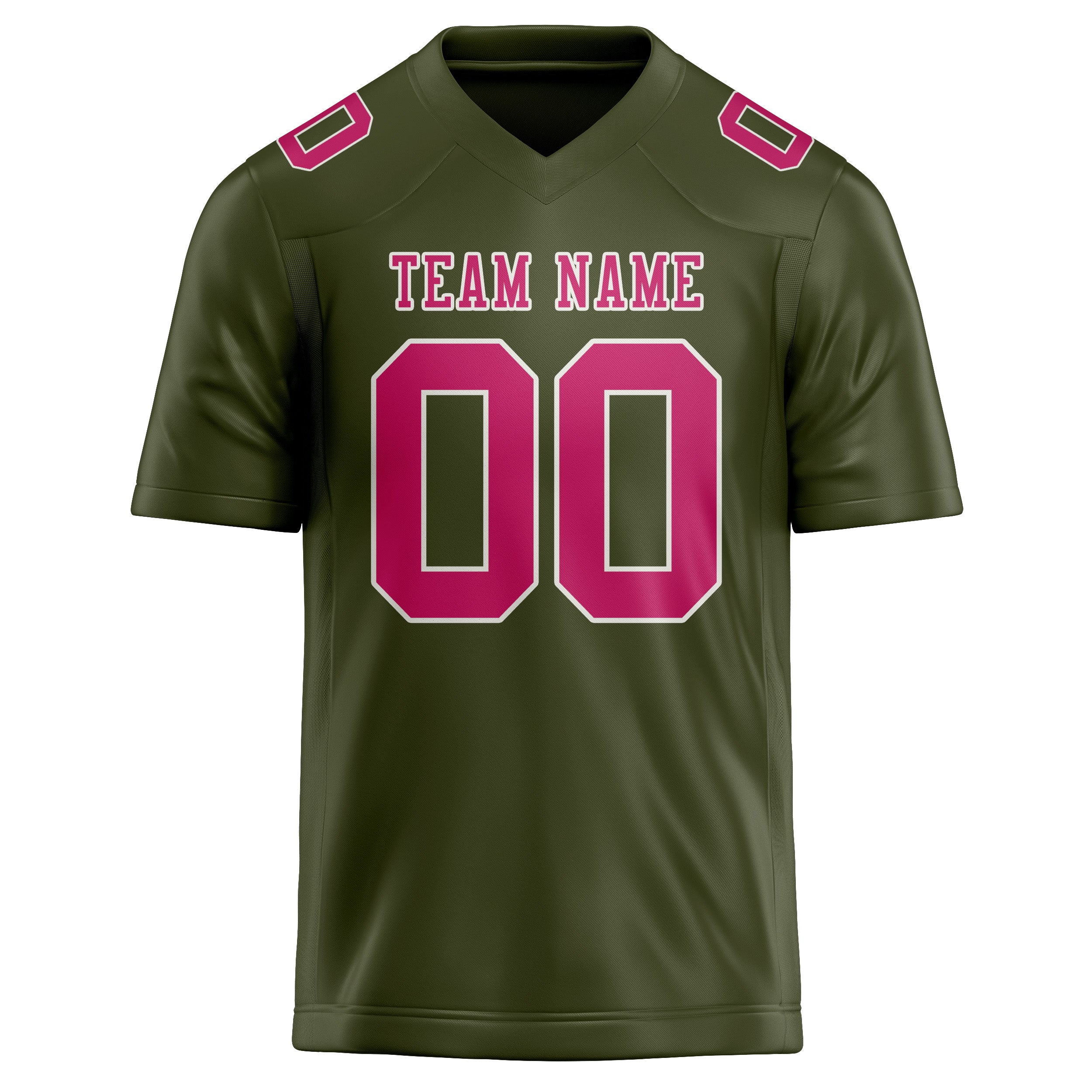Custom Olive Pink Football Jersey