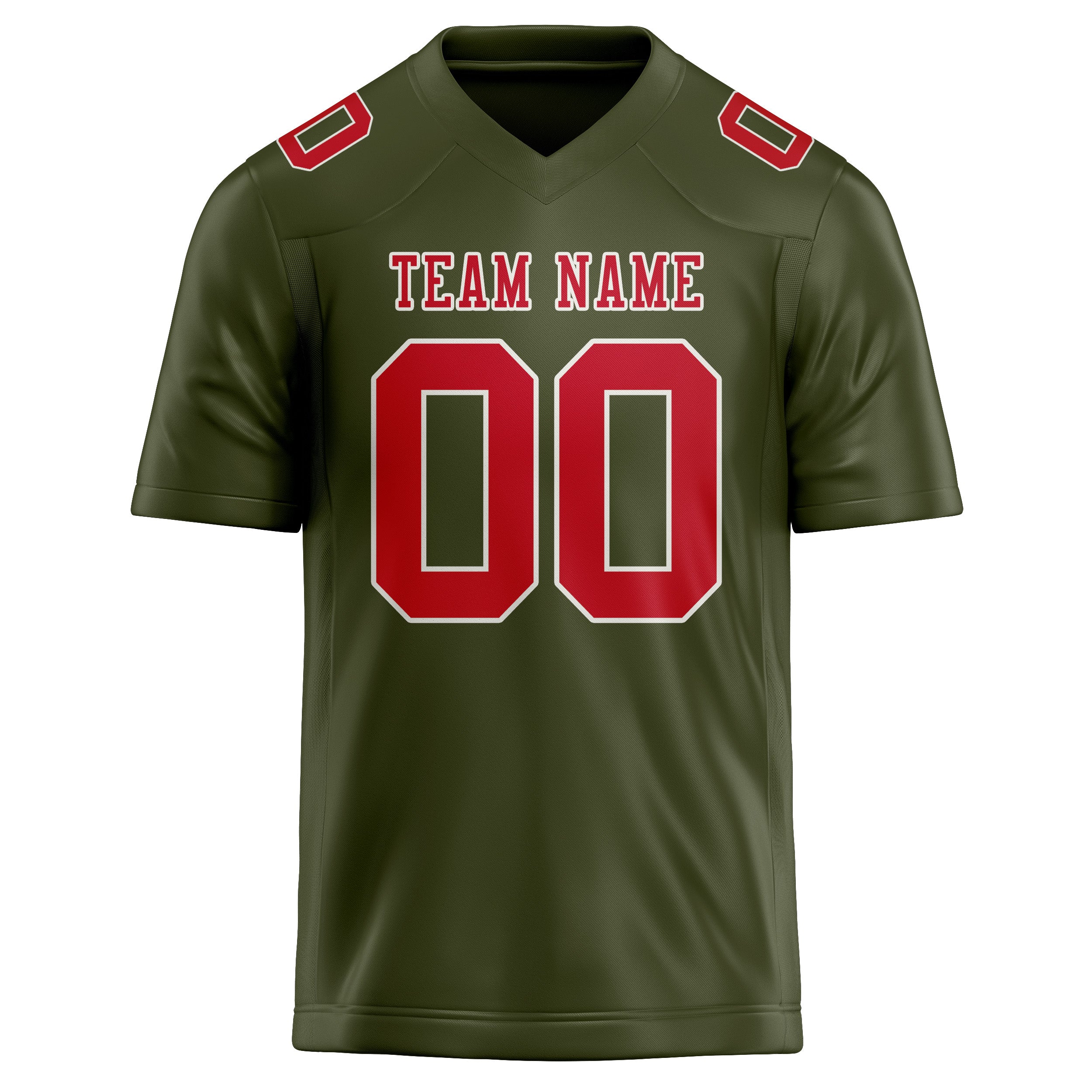 Custom Olive Red Football Jersey