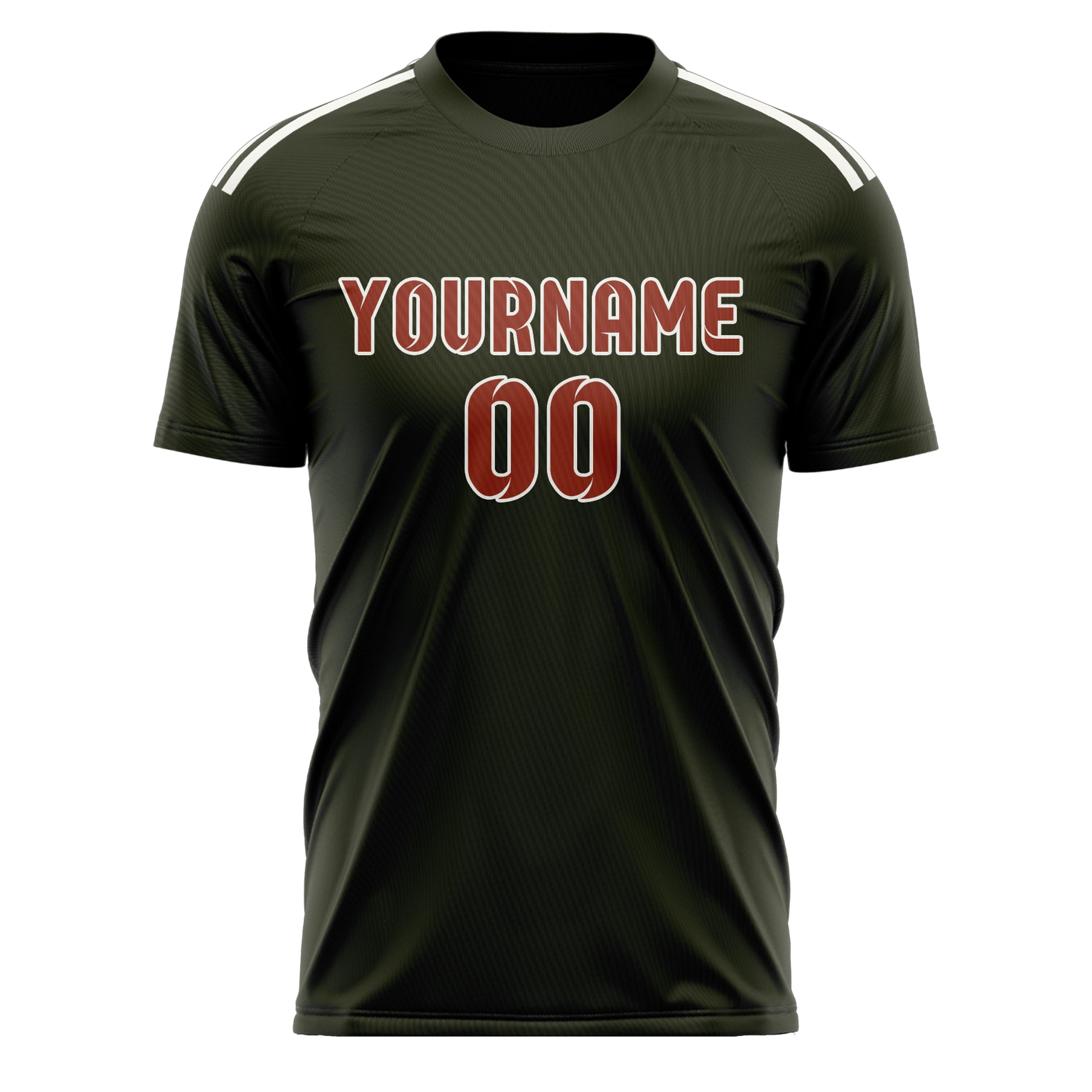 Custom Olive Coral Red Soccer Jersey