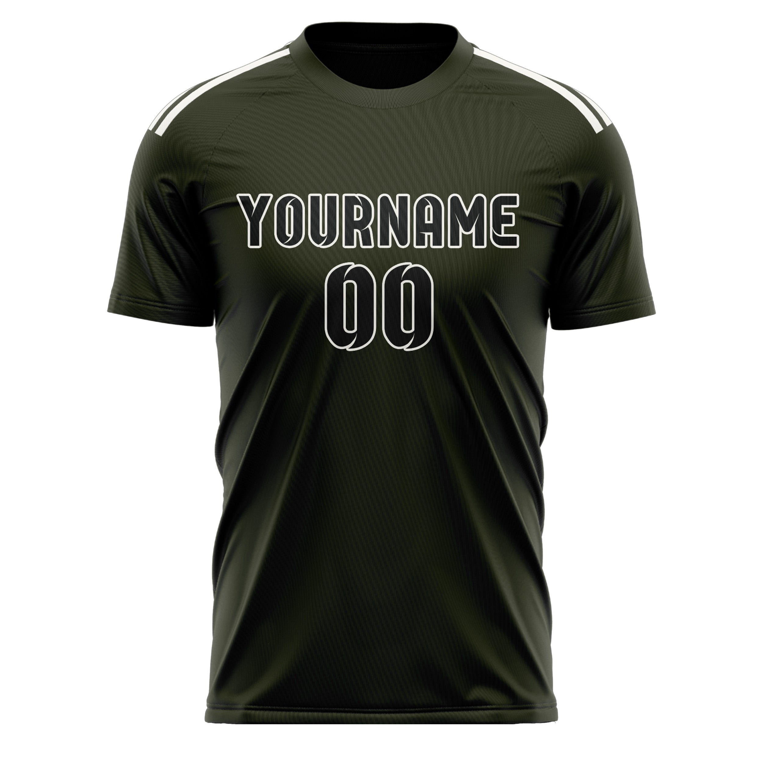 Custom Olive Black Soccer Jersey