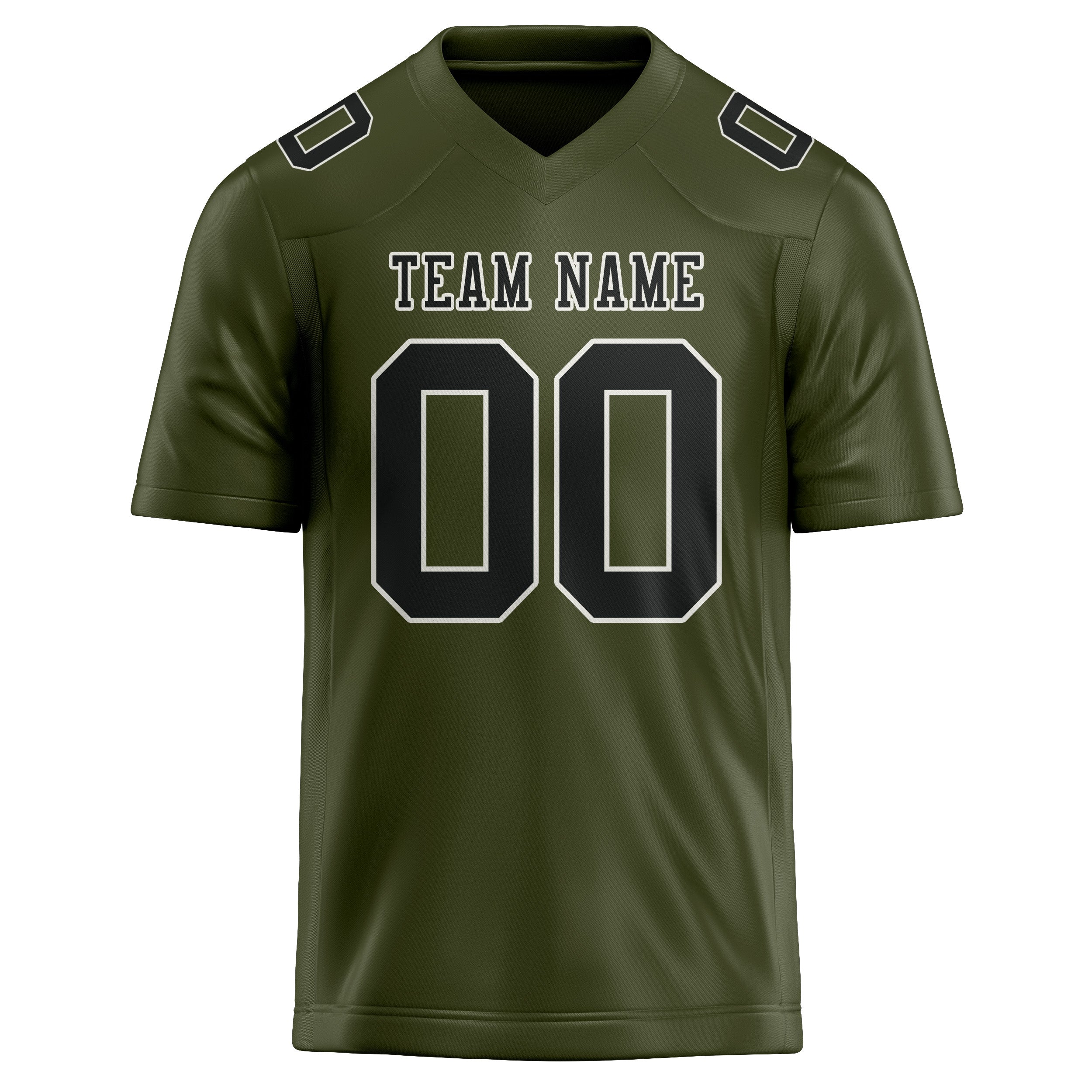 Custom Olive Black Football Jersey